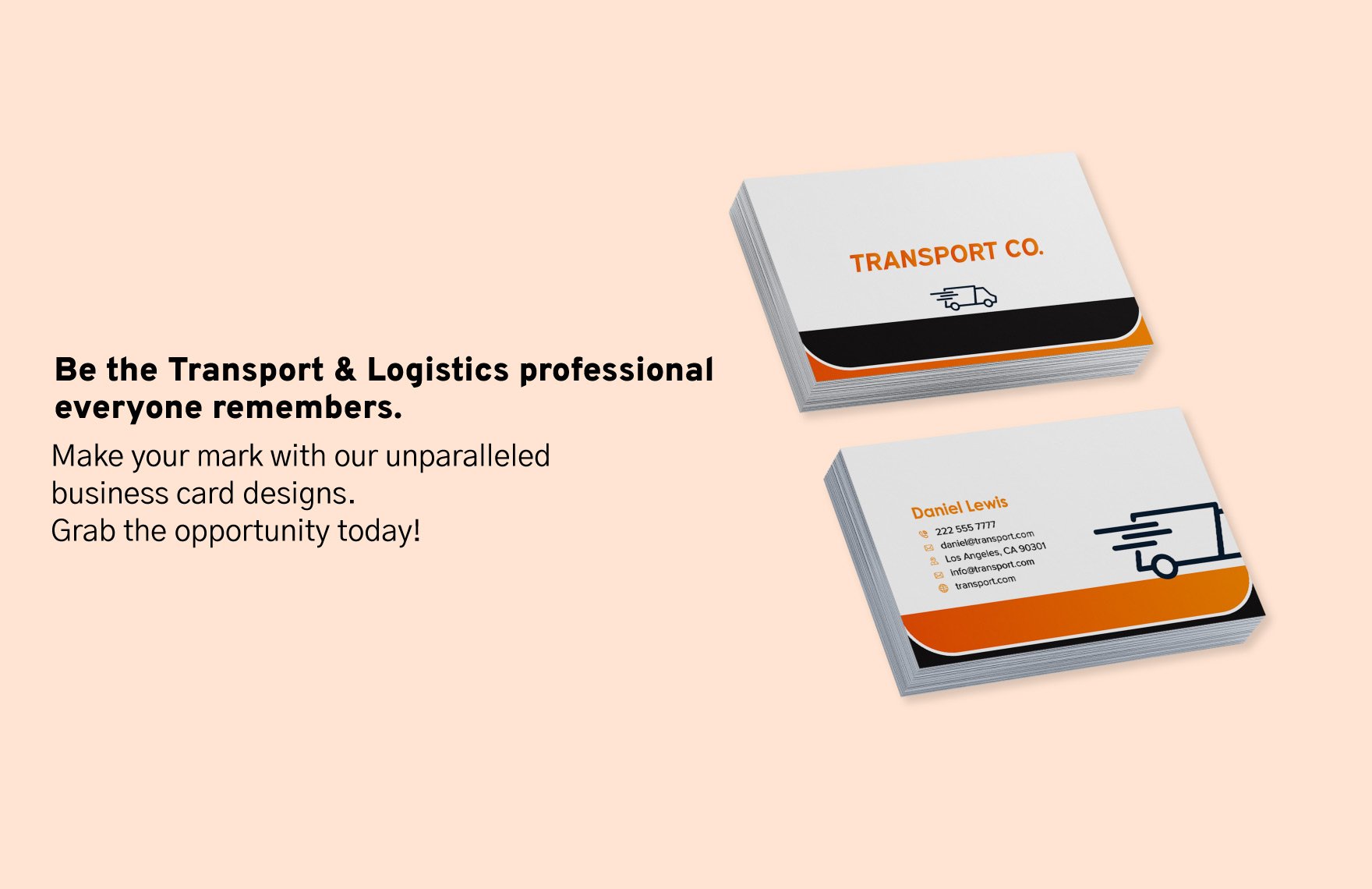Transport and Logistics Courier and Delivery Service Contact Card Template
