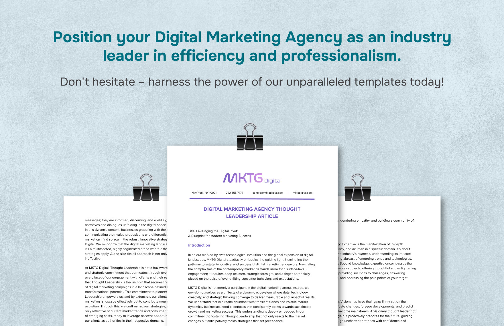 Digital Marketing Agency Thought Leadership Article Template
