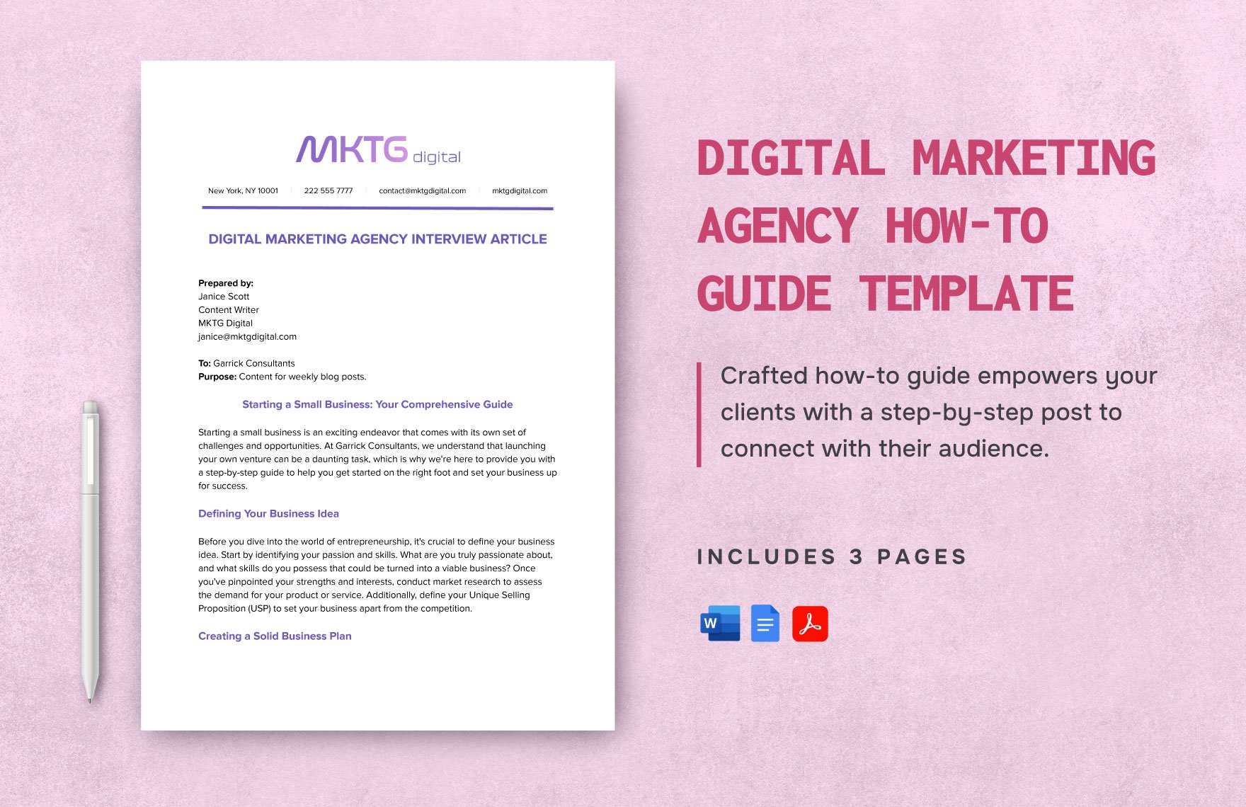 Digital Marketing Agency How-To Guide Template