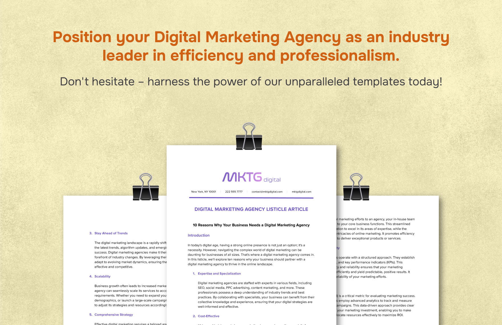 Digital Marketing Agency Listicle Article Template