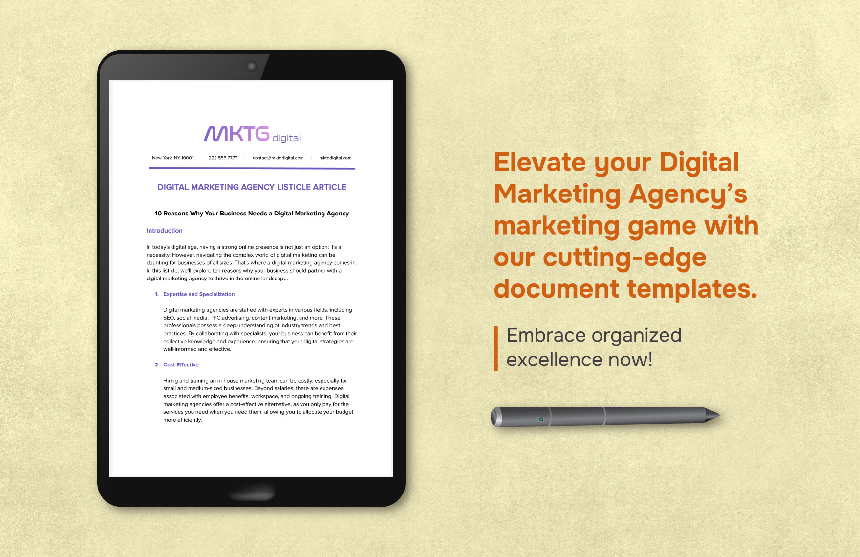 Digital Marketing Agency Listicle Article Template