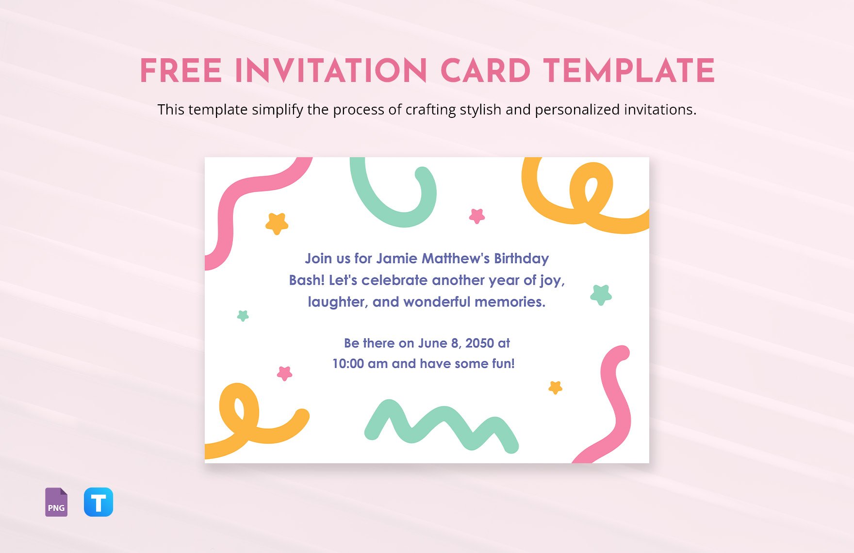 Invitation Card Template in PNG