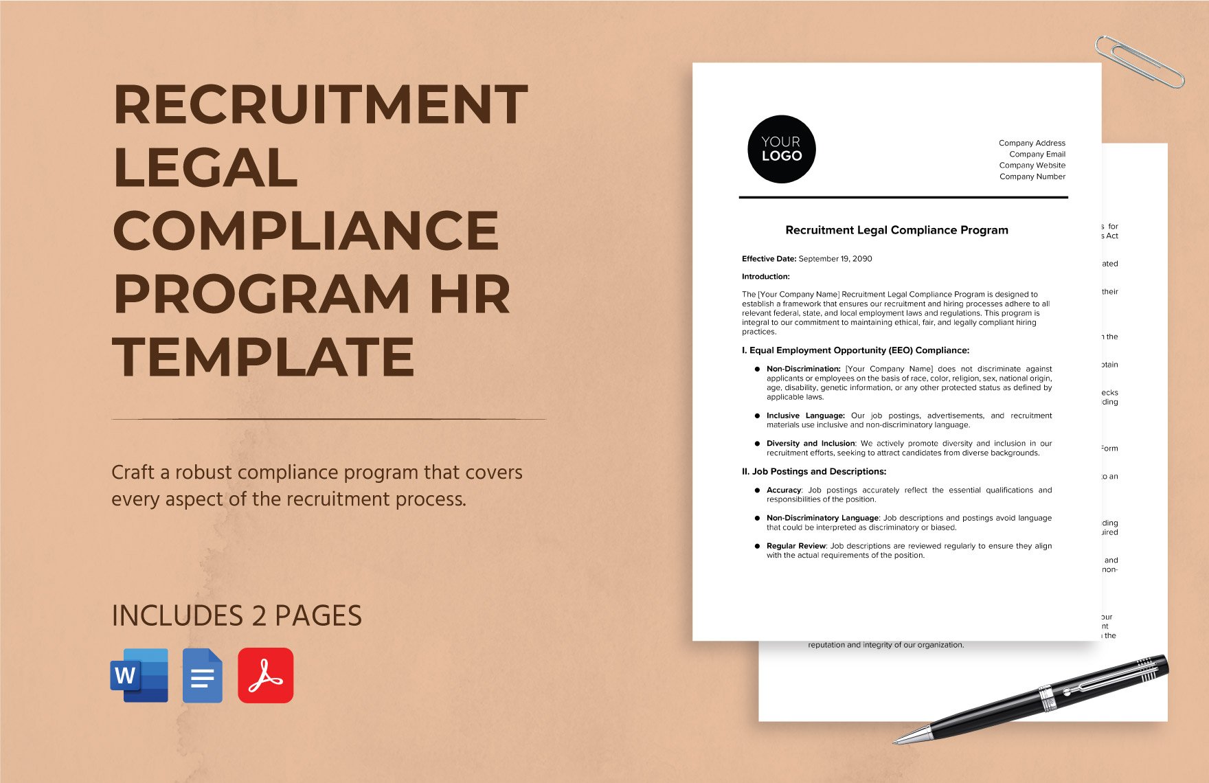 Recruitment Legal Compliance Program HR Template