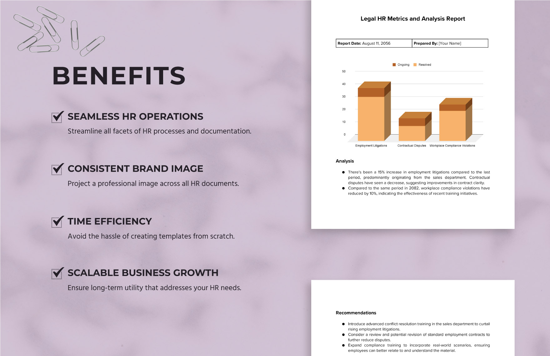 Legal HR Metrics and Analysis Report Template in Word PDF Google Docs