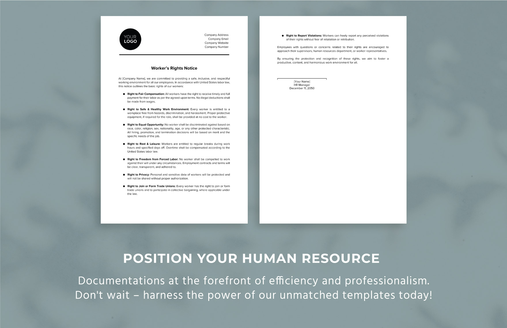 Workers' Rights Notice HR Template