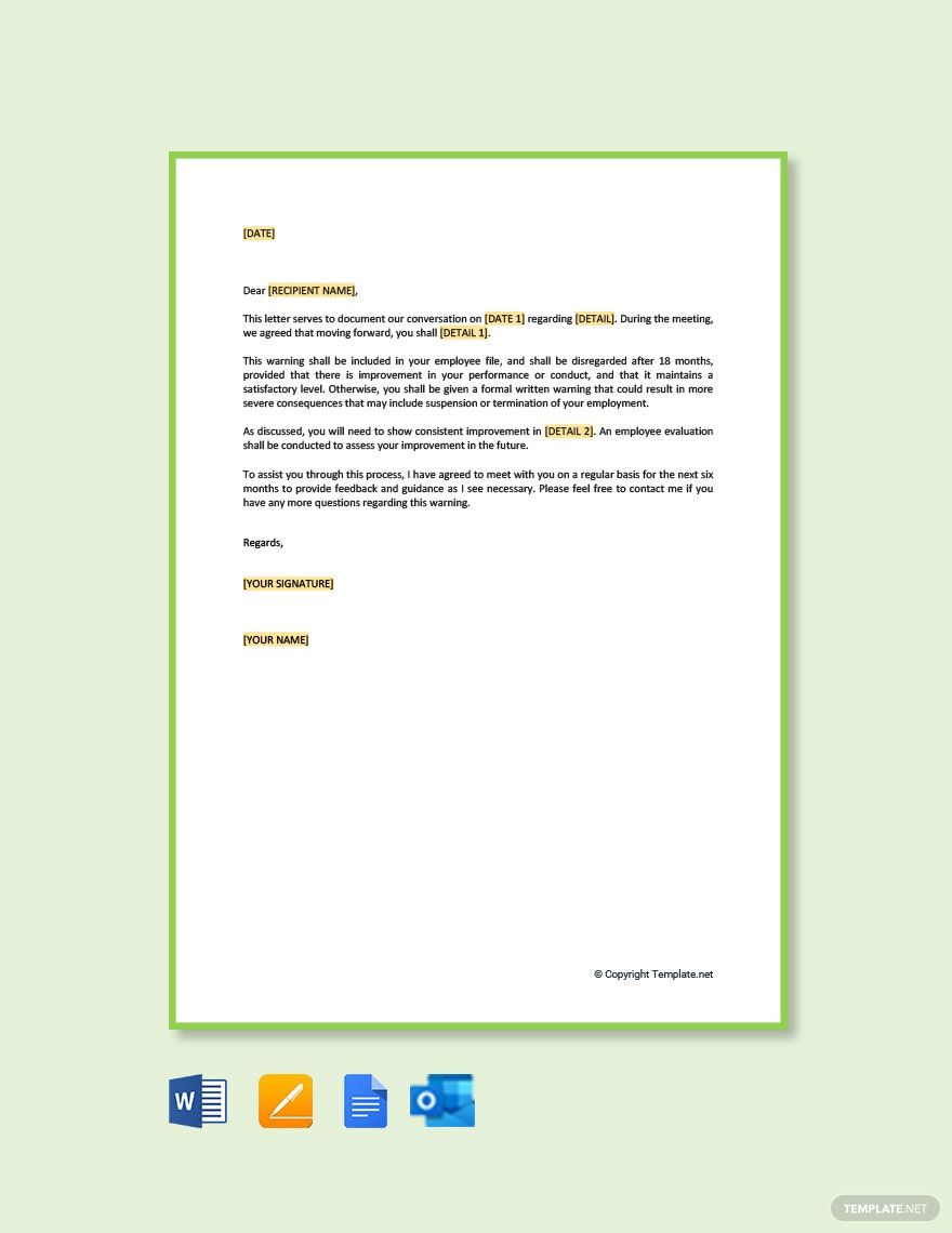 Warning Letter To Employee For Unacceptable Behavior Template Google 