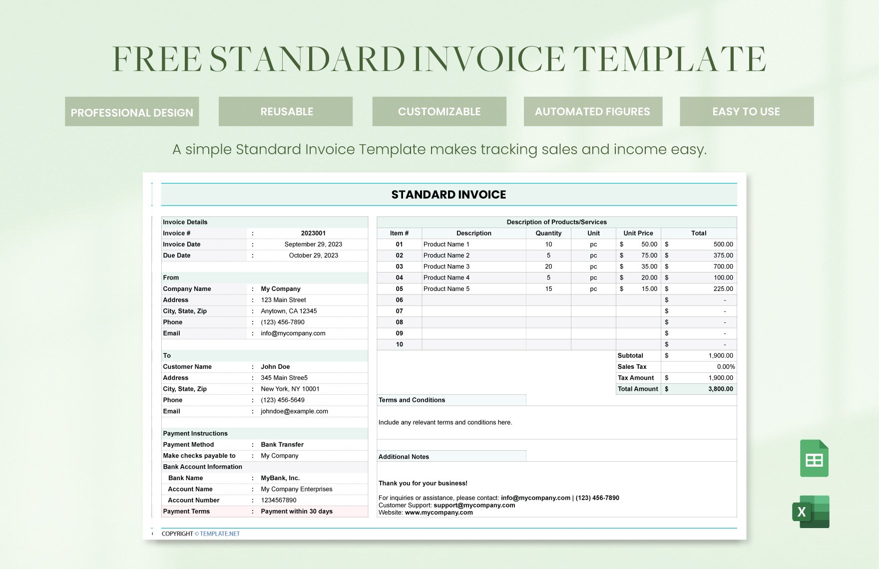 Standard Invoice Template