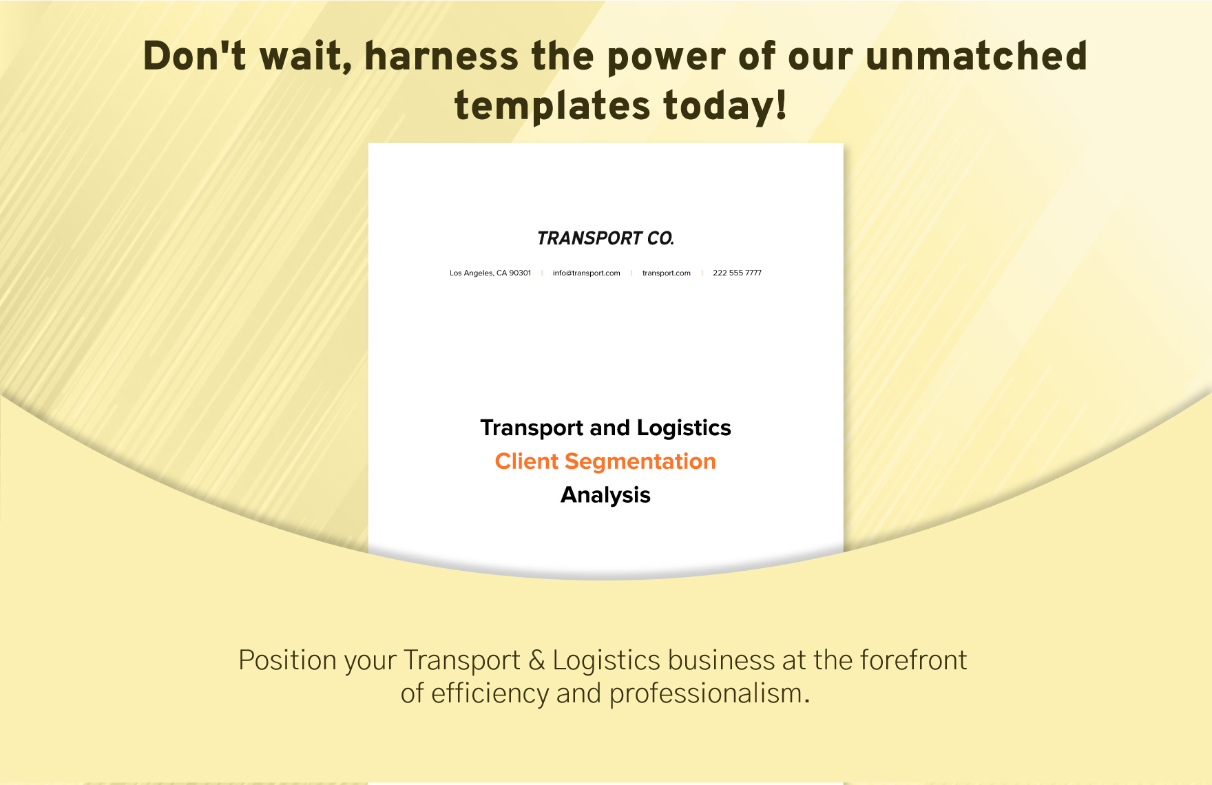 Transport and Logistics Client Segmentation Analysis Template