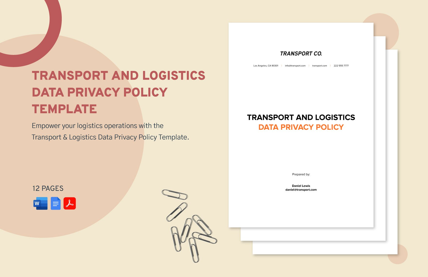 Transport and Logistics Data Privacy Policy Template