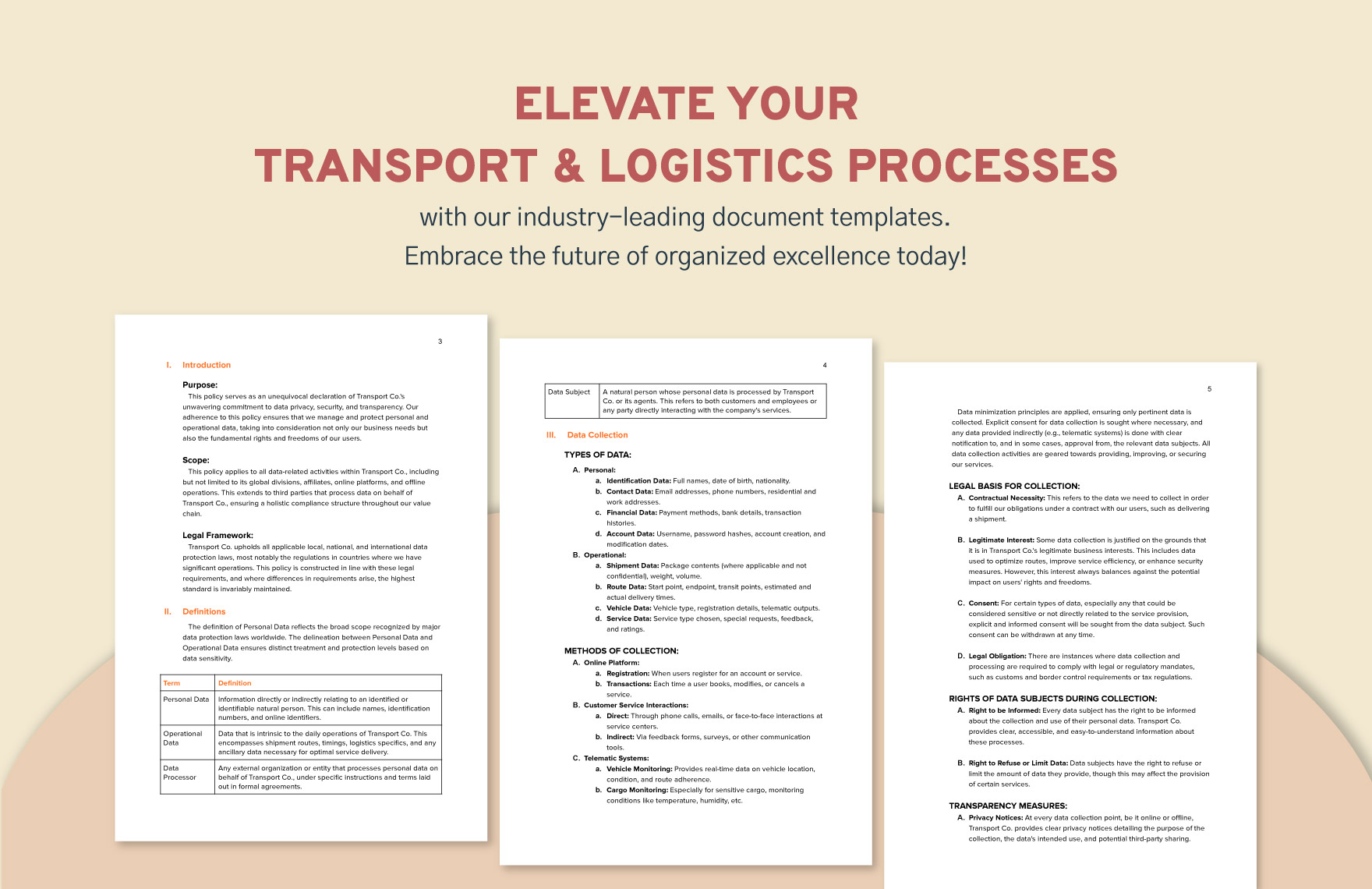 Transport and Logistics Data Privacy Policy Template