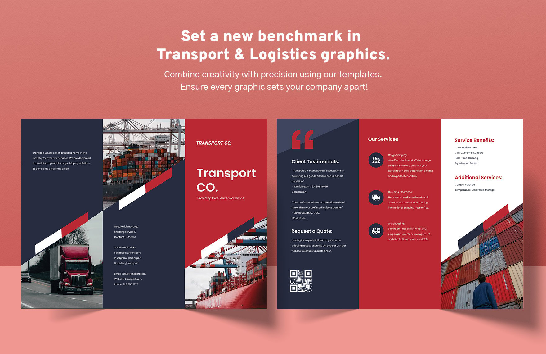 Transport and Logistics Cargo Shipping Brochure Template