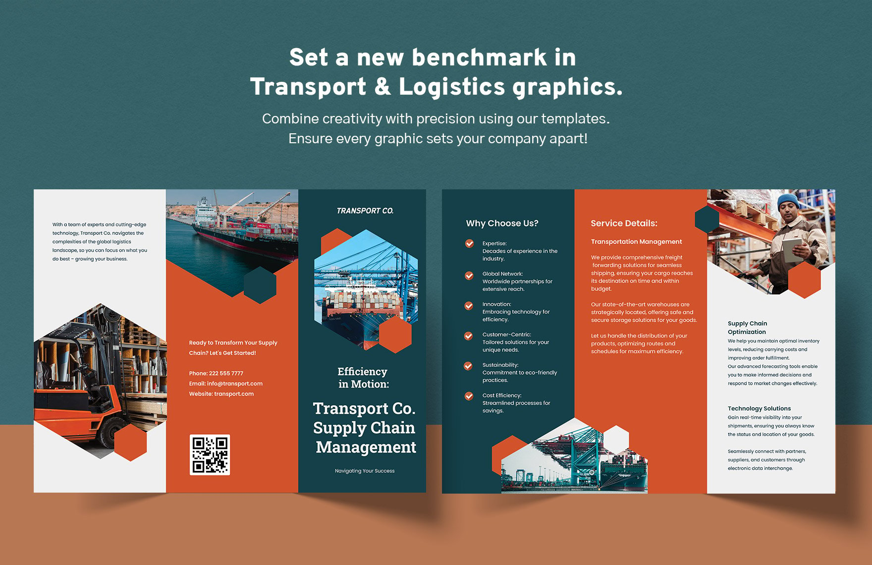 Transport and Logistics Supply Chain Management Brochure Template