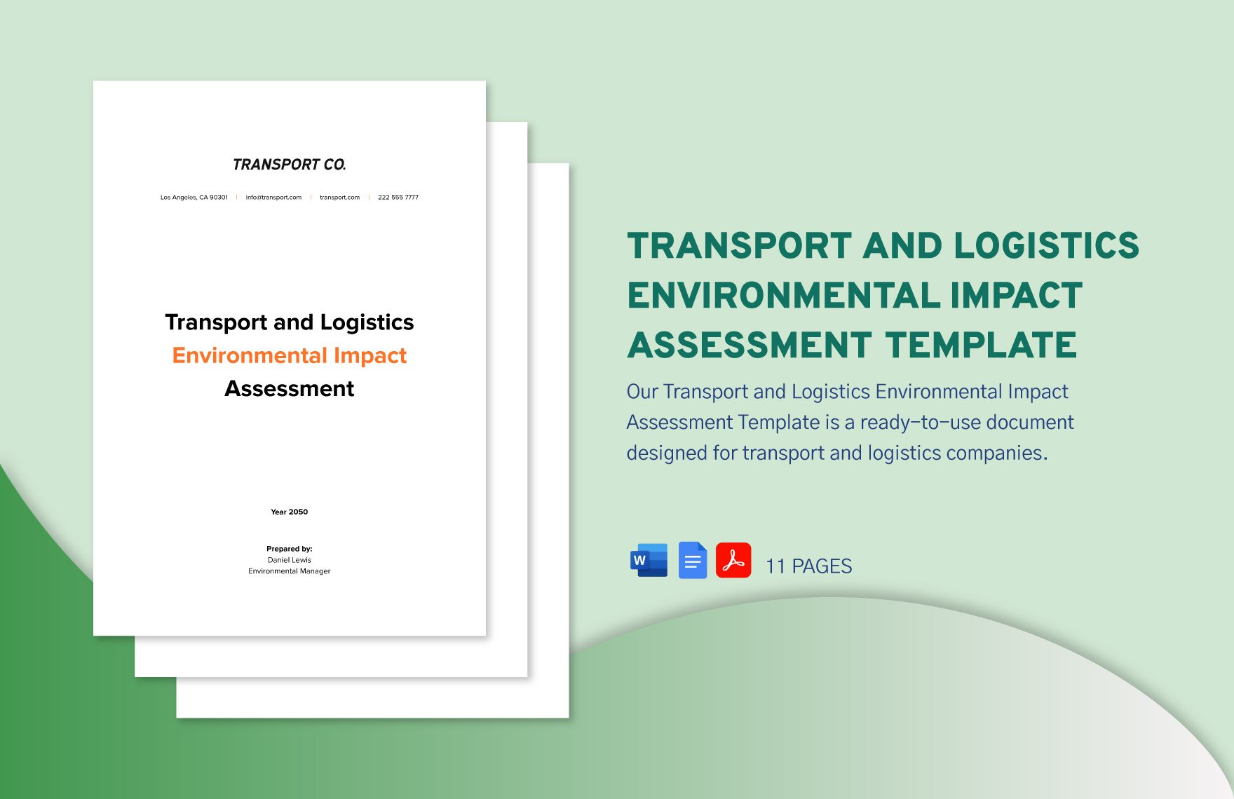 Transport and Logistics Environmental Impact Assessment Template