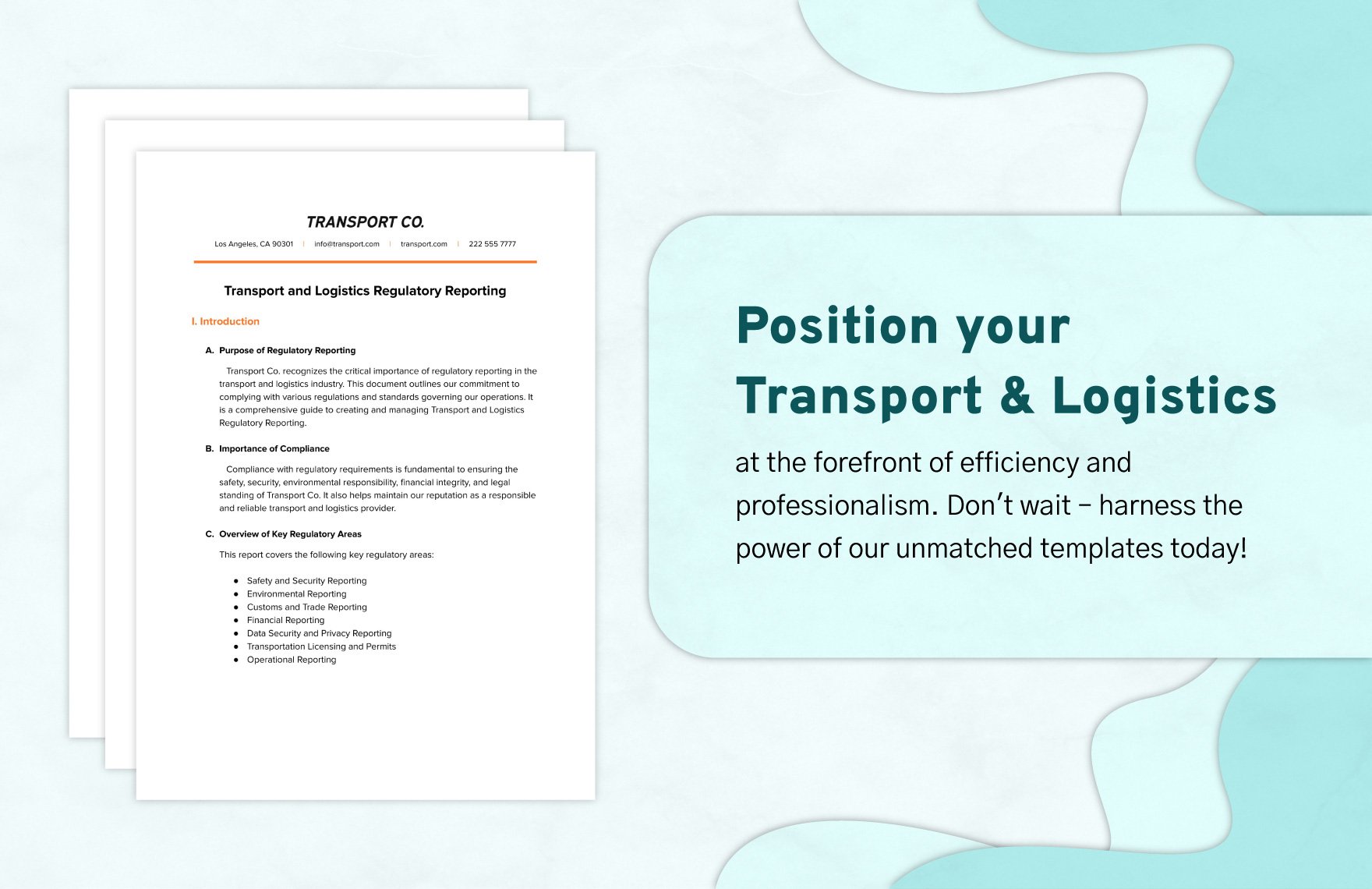Transport and Logistics Regulatory Reporting Template
