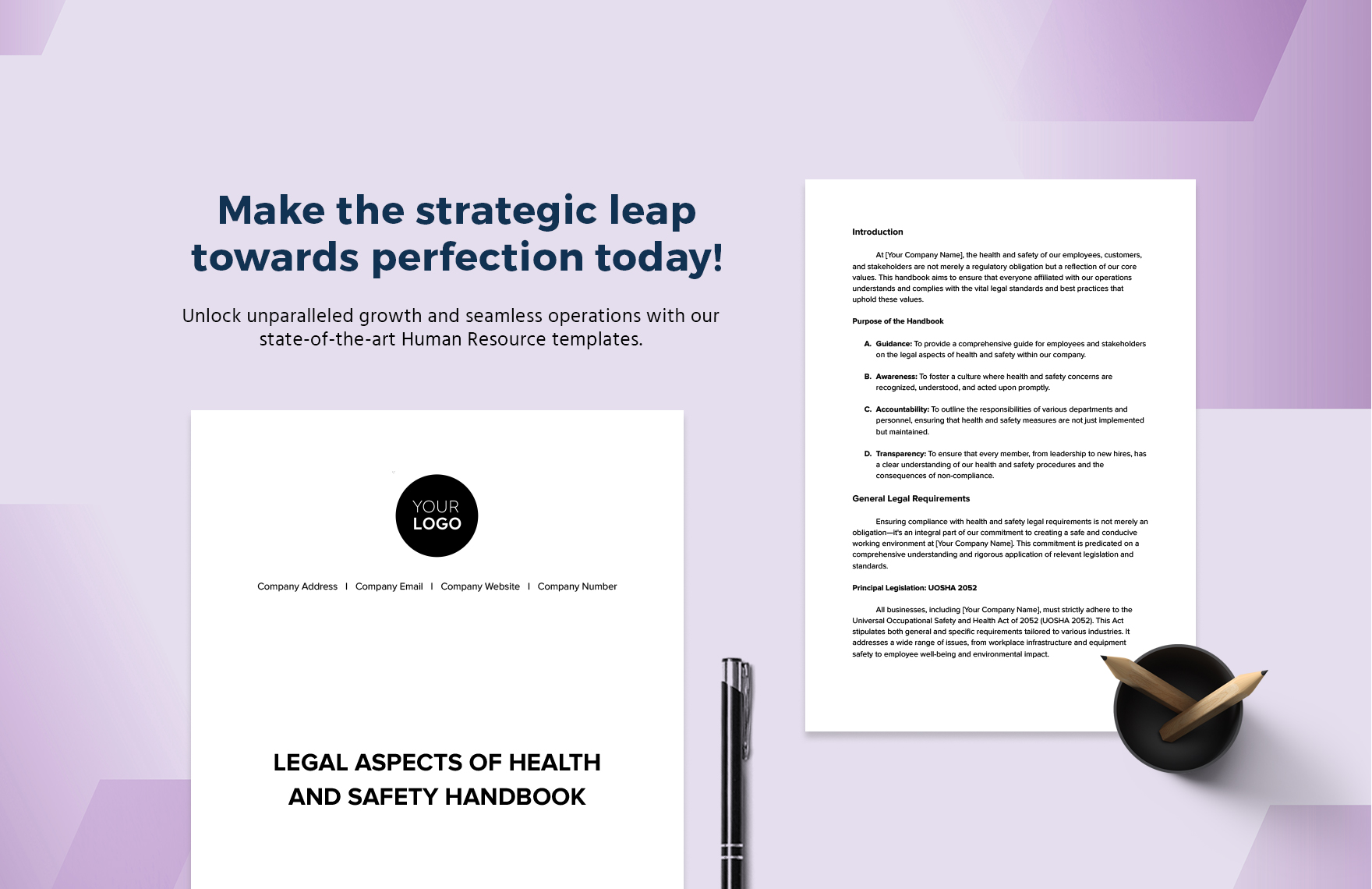 Legal Aspects of Health & Safety Handbook HR Template