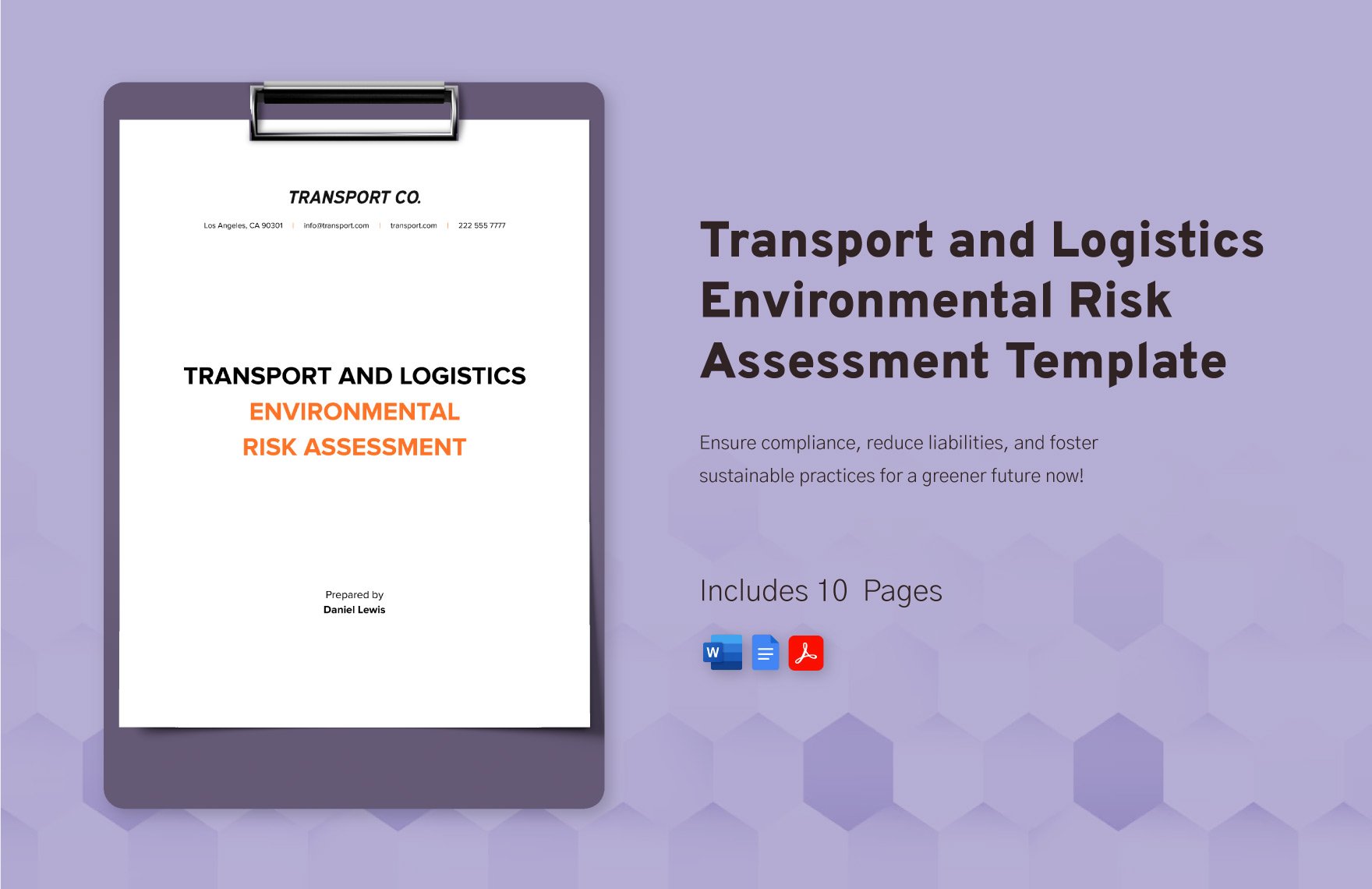 Transport and Logistics Environmental Risk Assessment Template