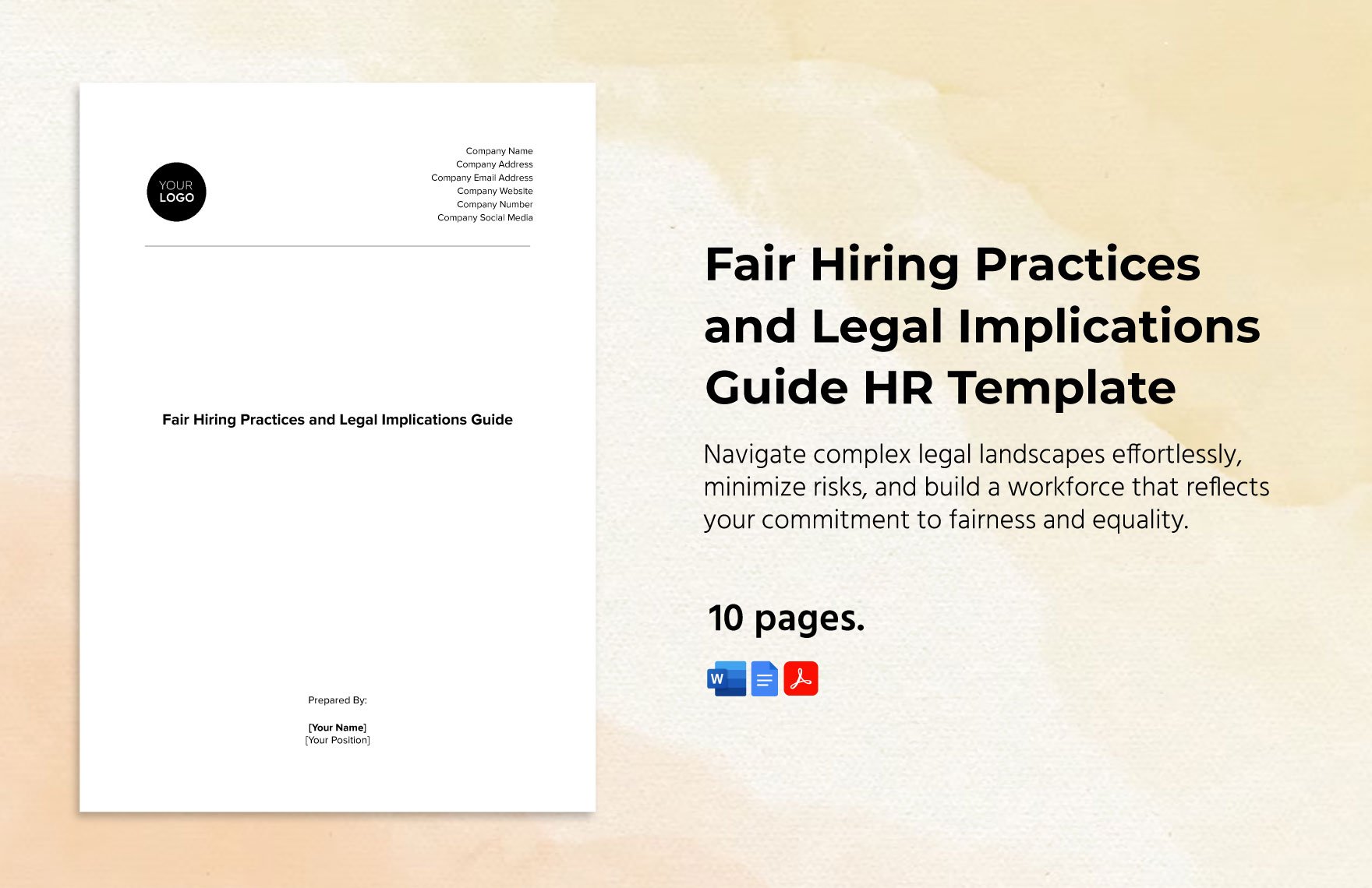 Fair Hiring Practices and Legal Implications Guide HR Template in Word, Google Docs, PDF