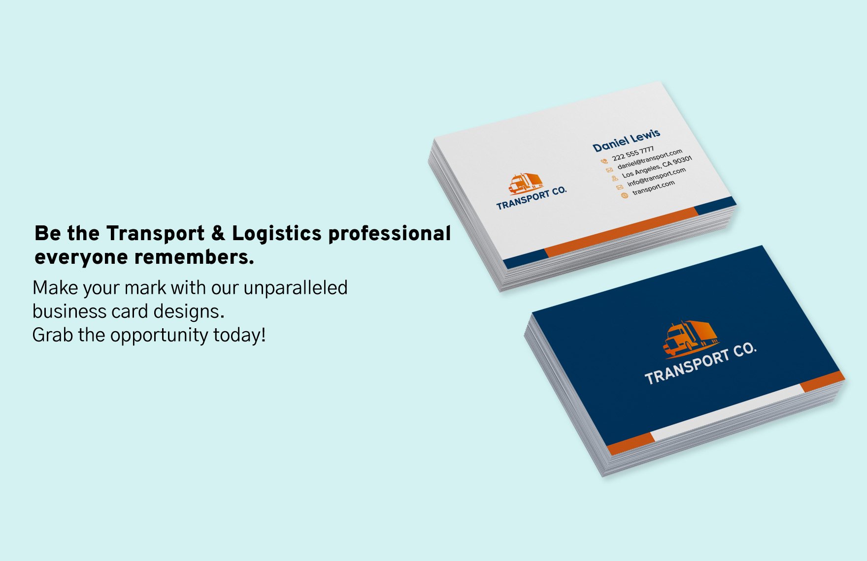 Transport and Logistics Global Freight Forwarder Business Card Template