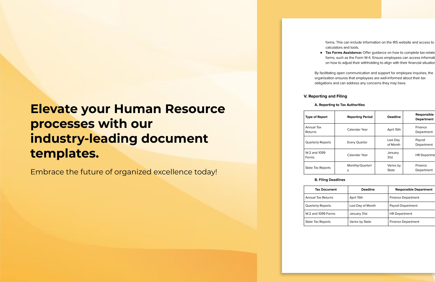 Financial and Tax Compliance in HR Manual Template