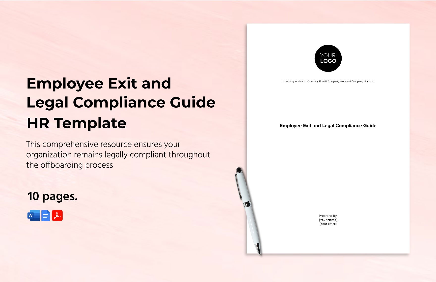 Employee Exit and Legal Compliance Guide HR Template in Word, Google Docs, PDF