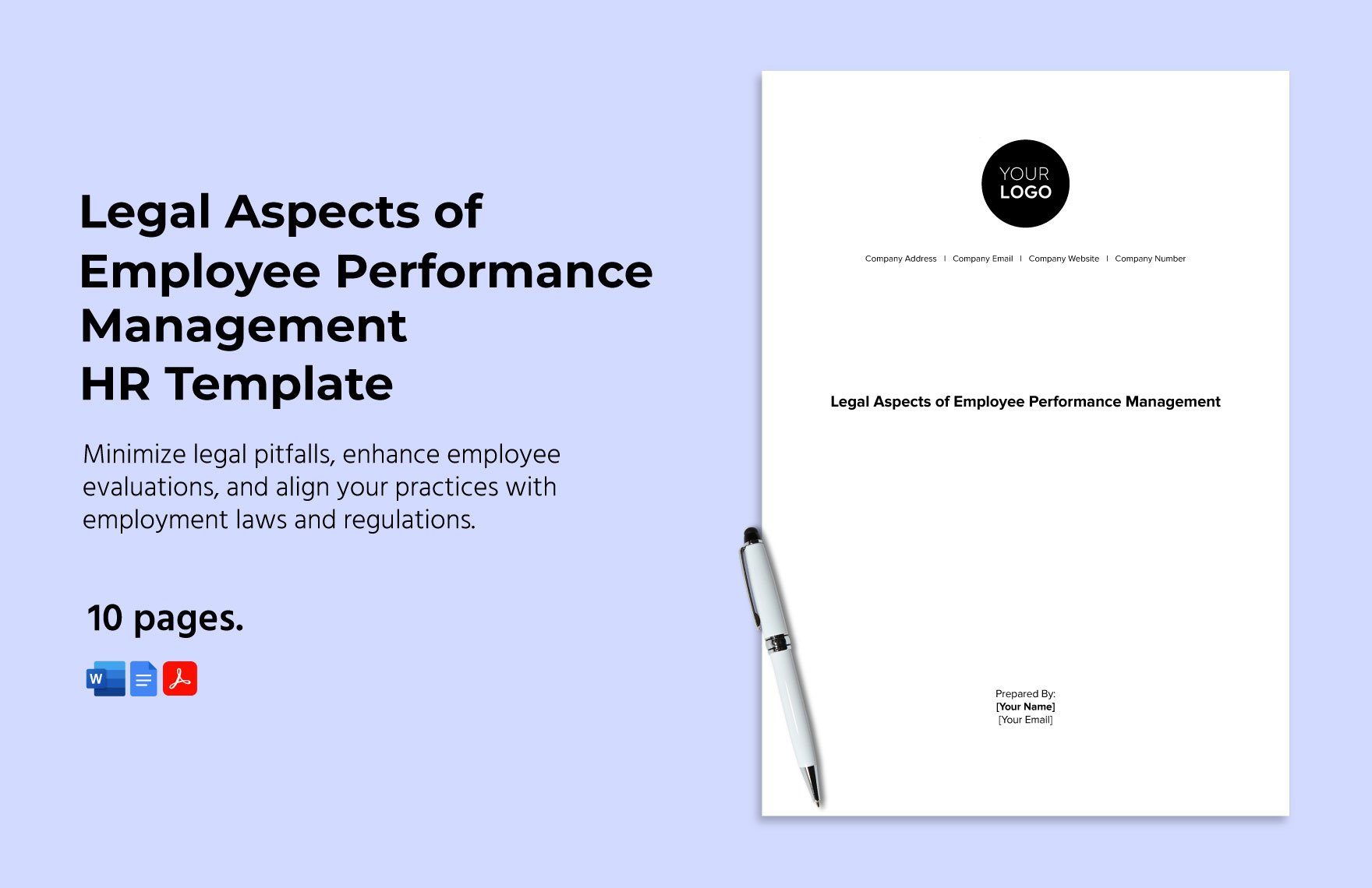 Legal Aspects of Employee Performance Management HR Template