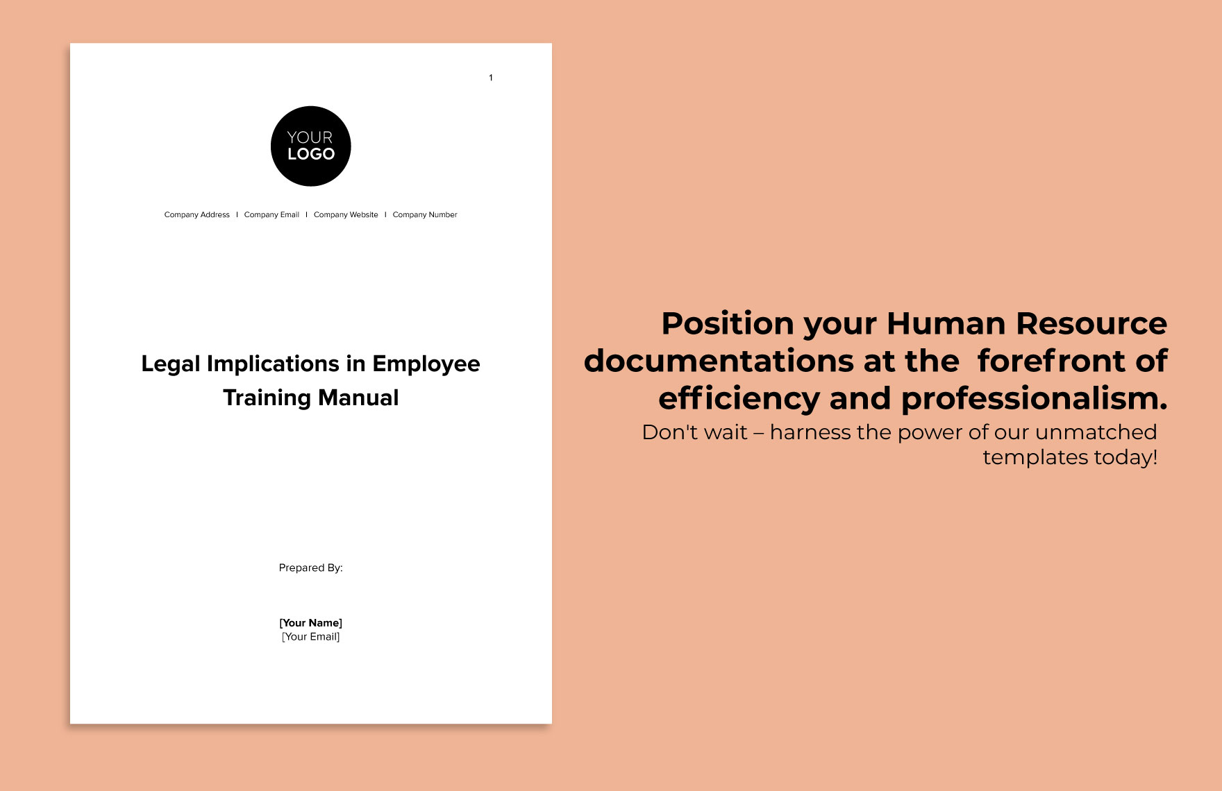 Legal Implications in Employee Training Manual HR Template
