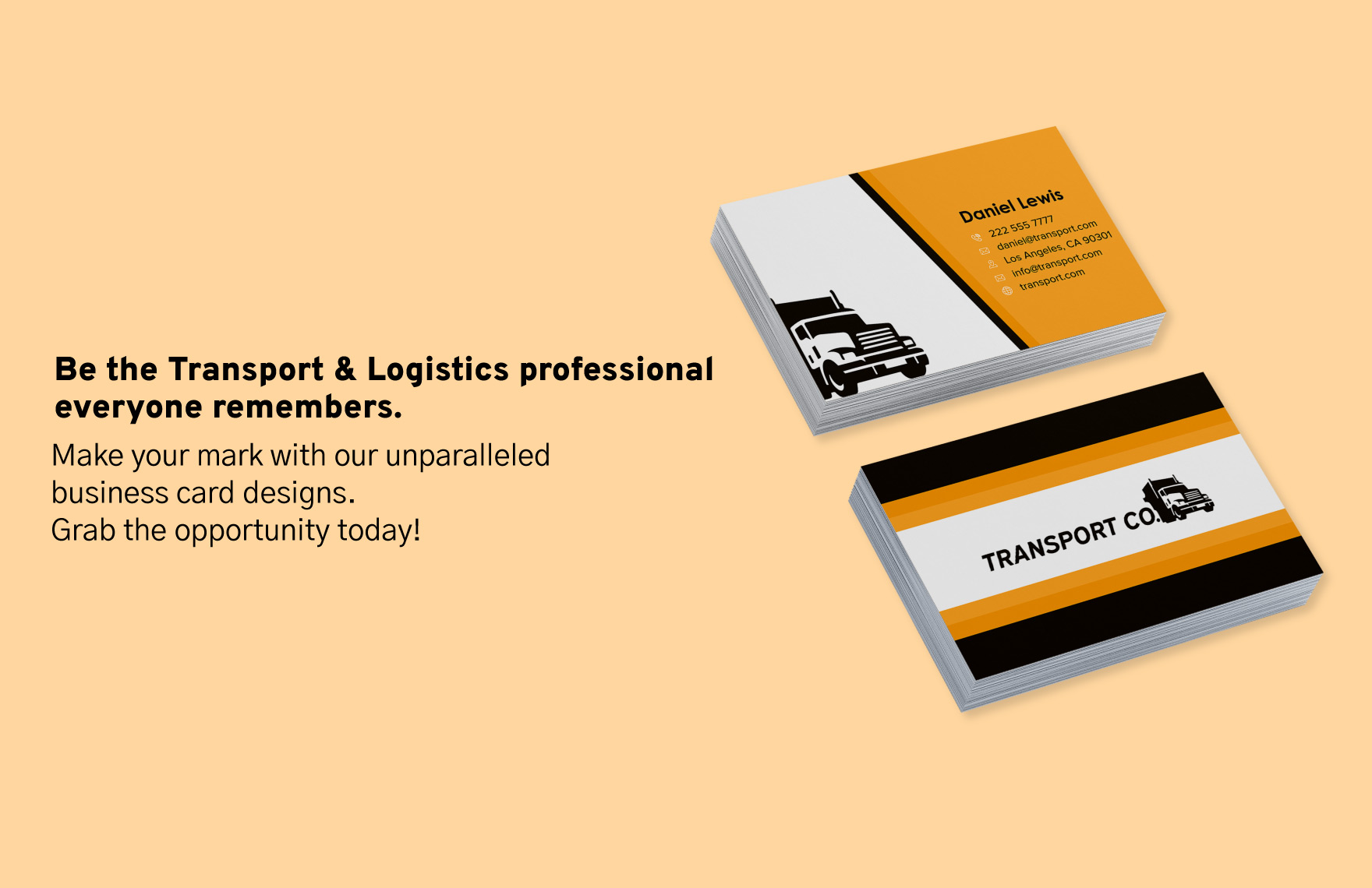 Transport and Logistics Modern Transportation Network Card Template