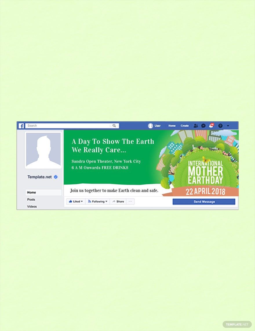 Free International Earth Day Facebook Event Cover Template