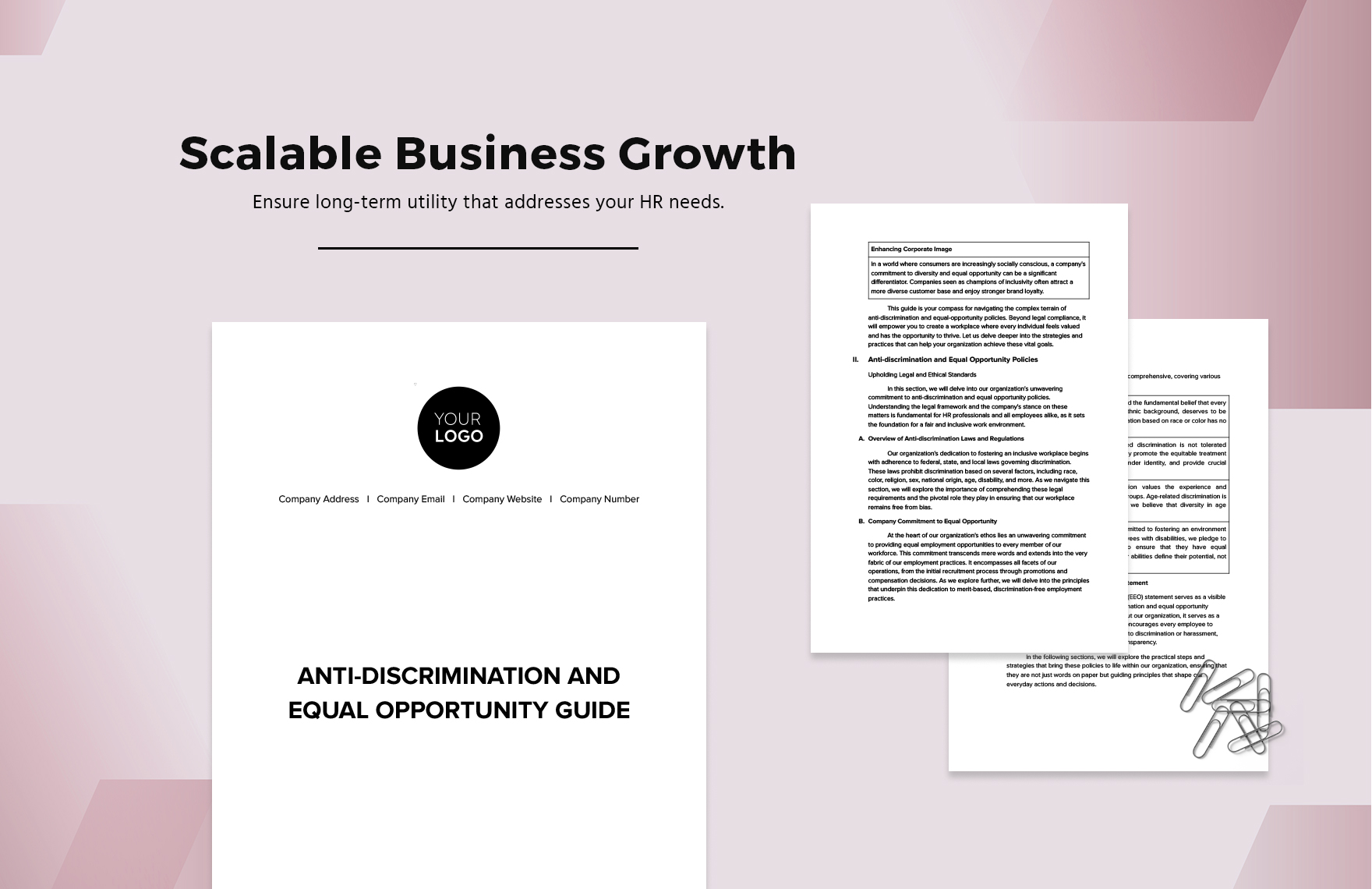 Anti-discrimination and Equal Opportunity Guide HR Template