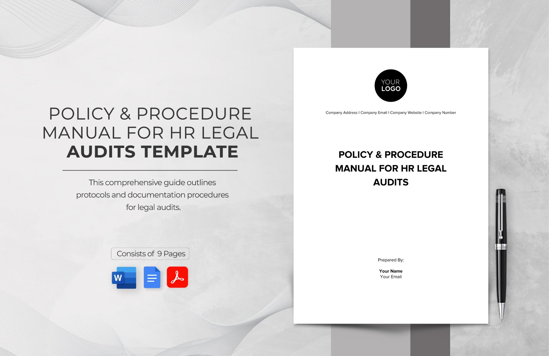 Policy & Procedure Manual for HR Legal Audits Template in Word, Google Docs, PDF