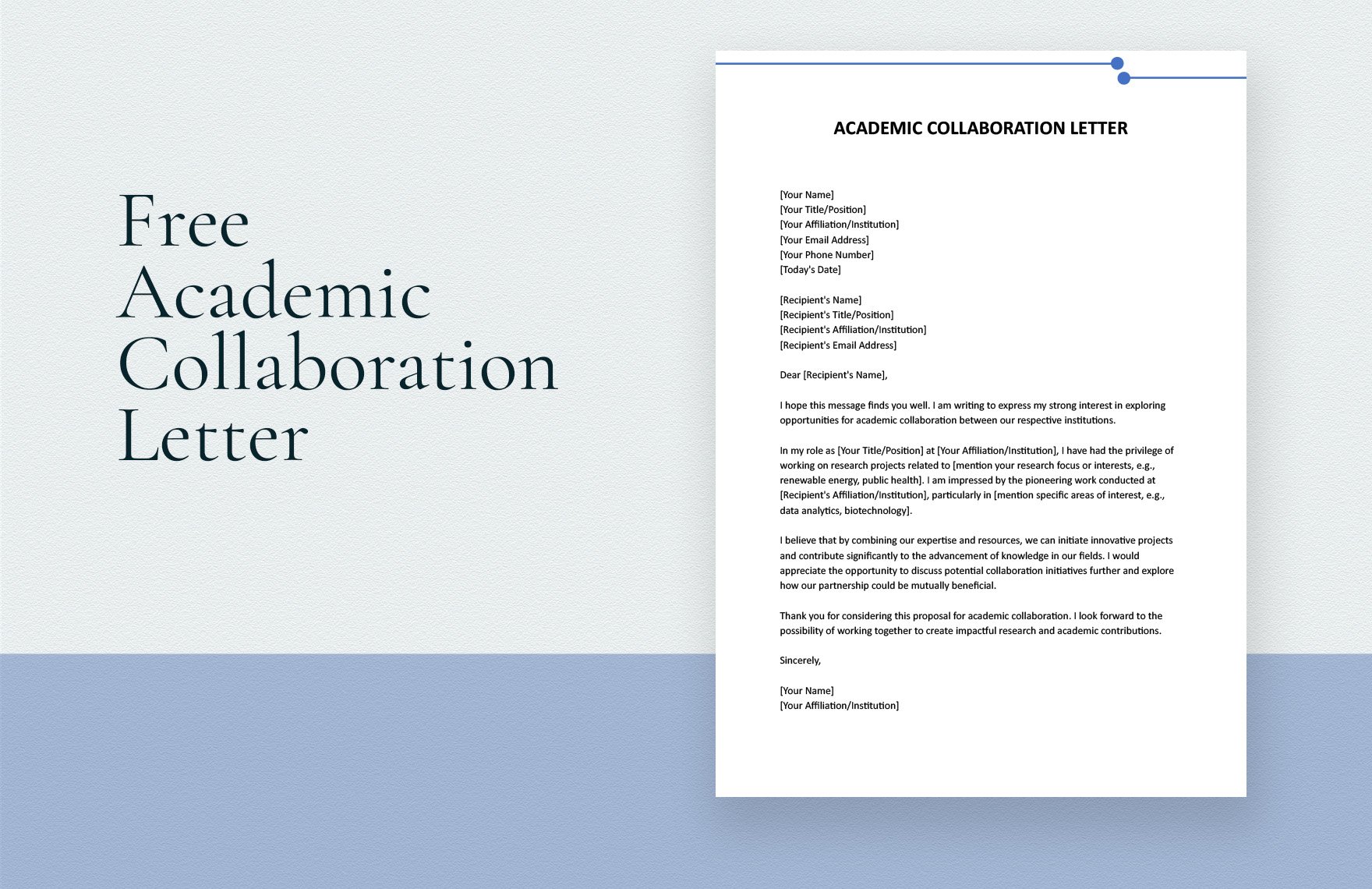 Academic Collaboration Letter in Word, Google Docs
