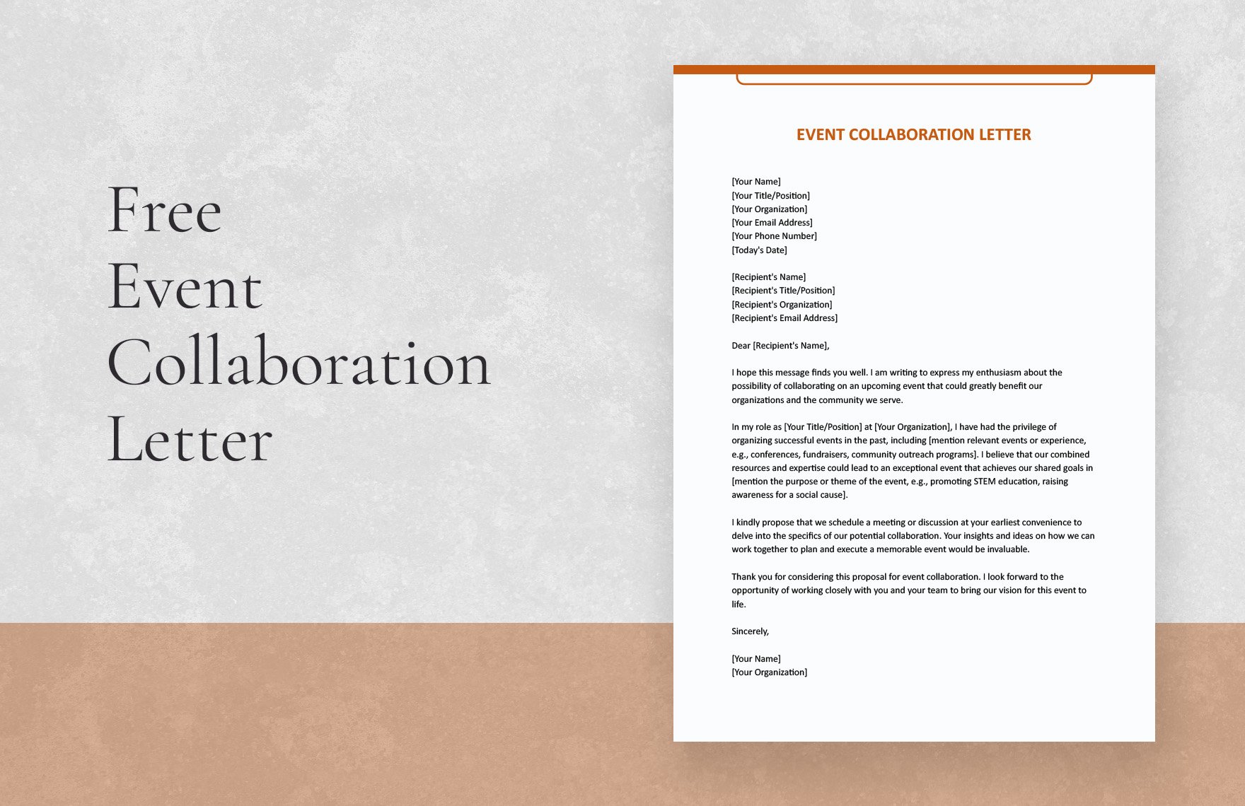 Event Collaboration Letter in Word, Google Docs