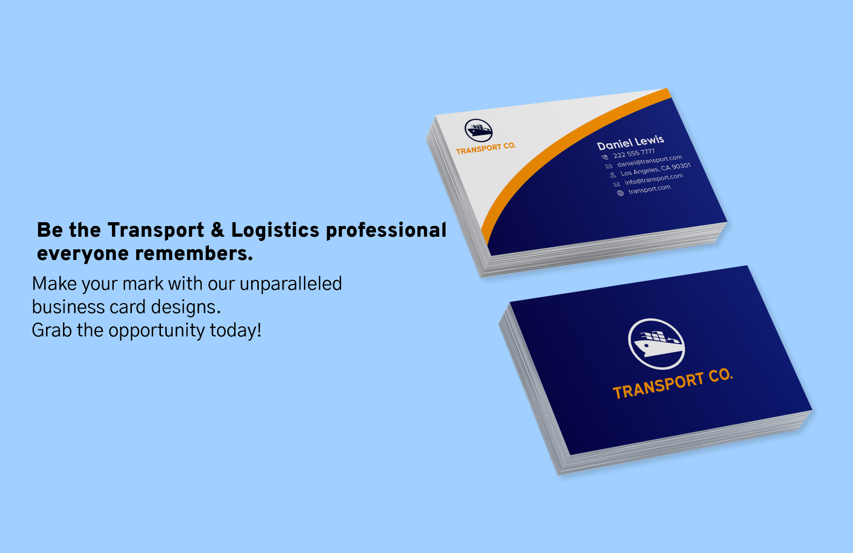 Transport and Logistics Maritime Shipping Company Business Card Template