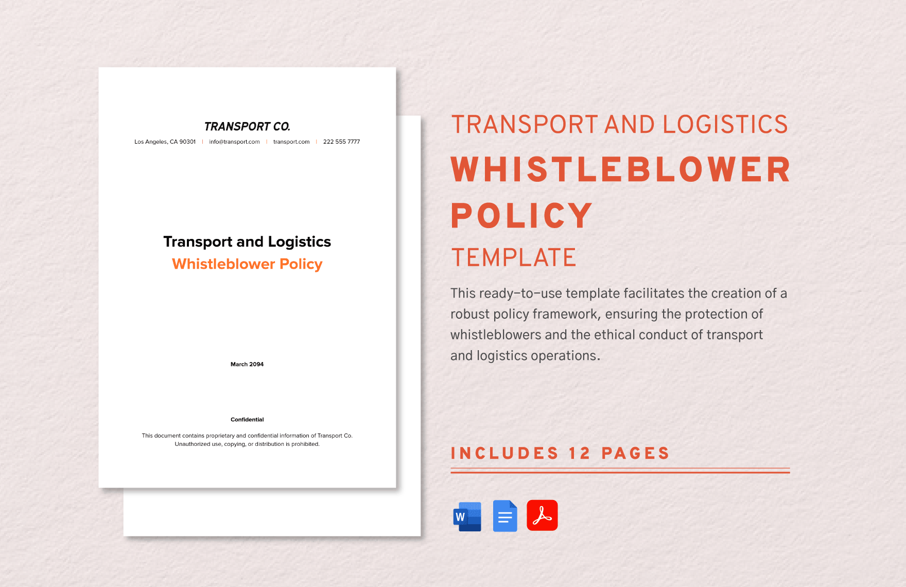 Transport and Logistics Whistleblower Policy Template
