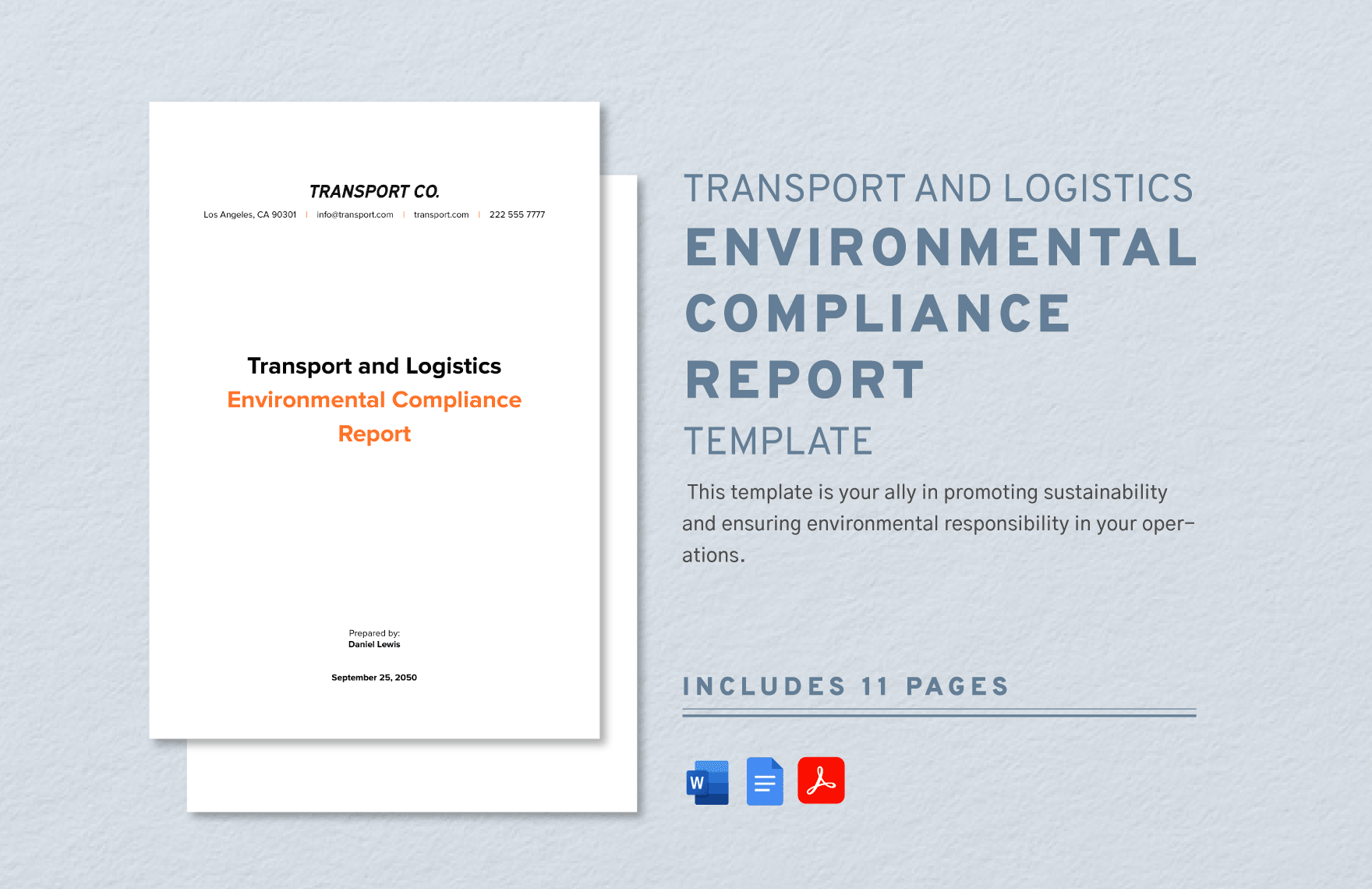 Transport and Logistics Environmental Compliance Report Template