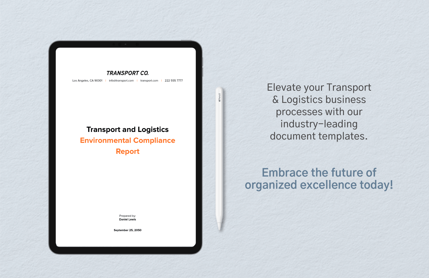 Transport and Logistics Environmental Compliance Report Template