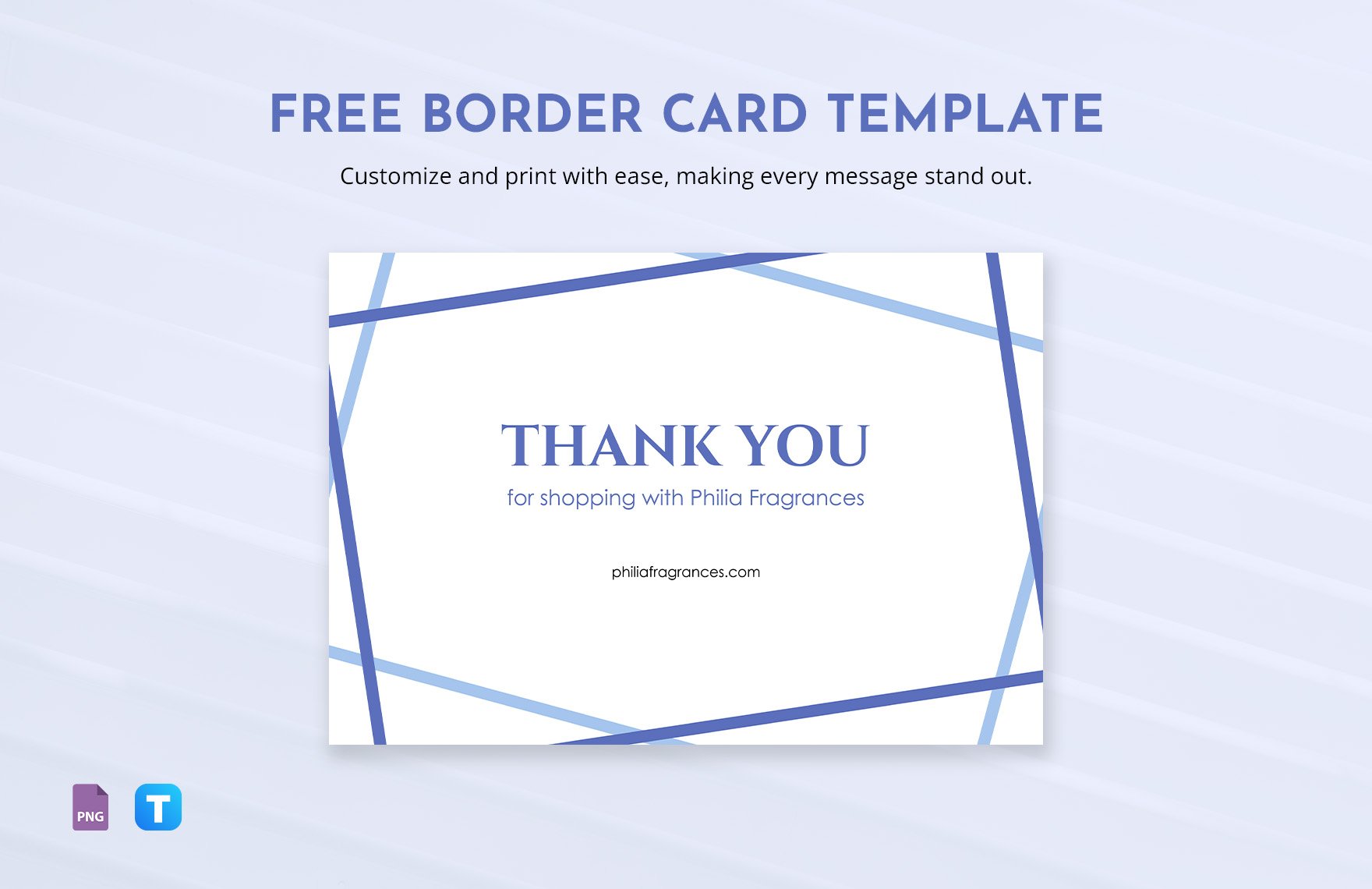 Border Card Template in PNG