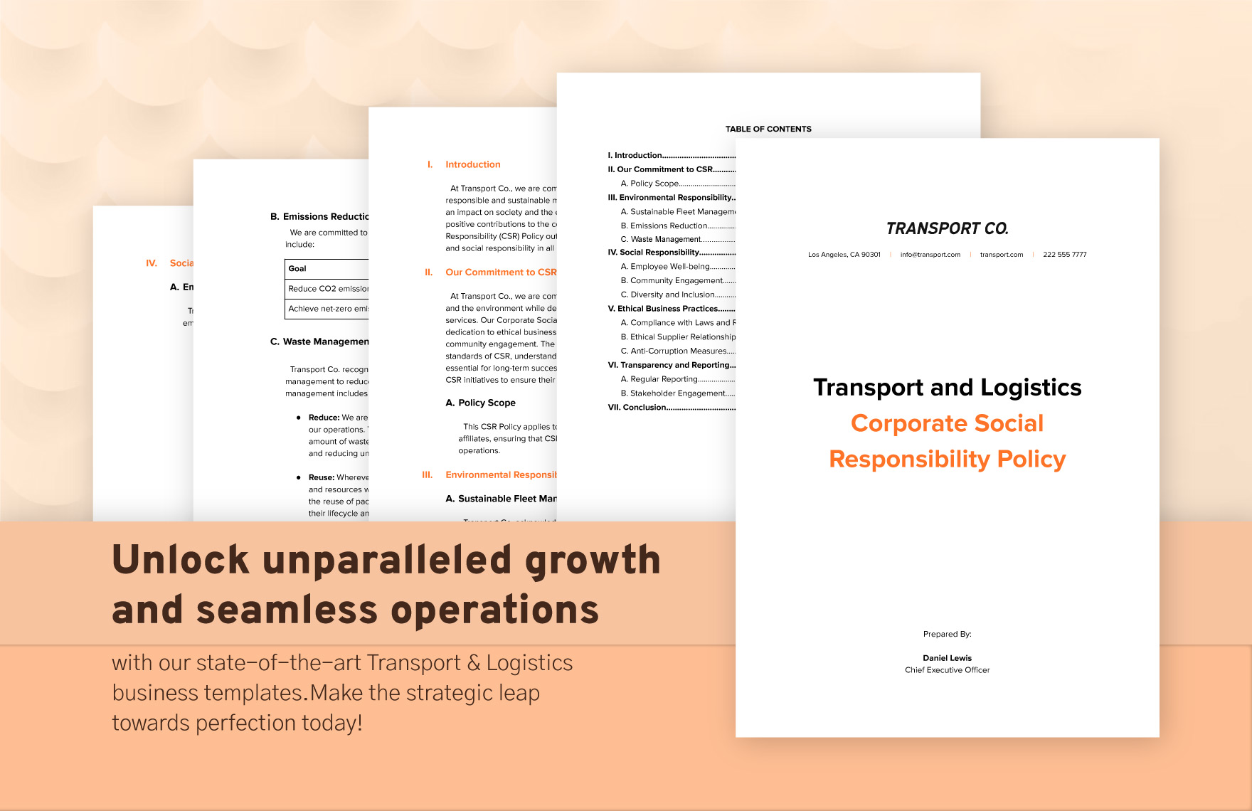 Transport and Logistics Corporate Social Responsibility Policy Template