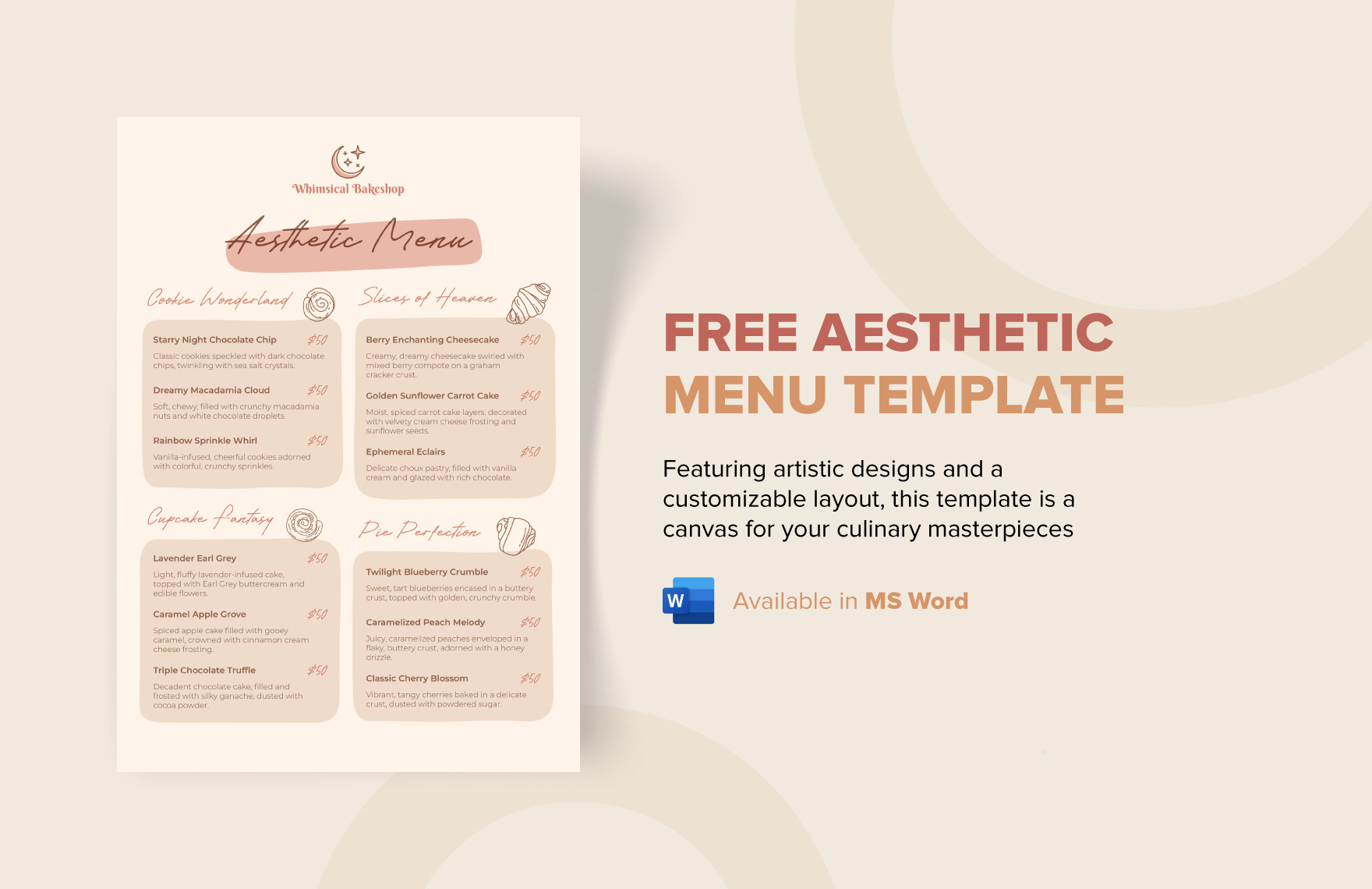 Free Aesthetic Menu Template - Download in Word | Template.net