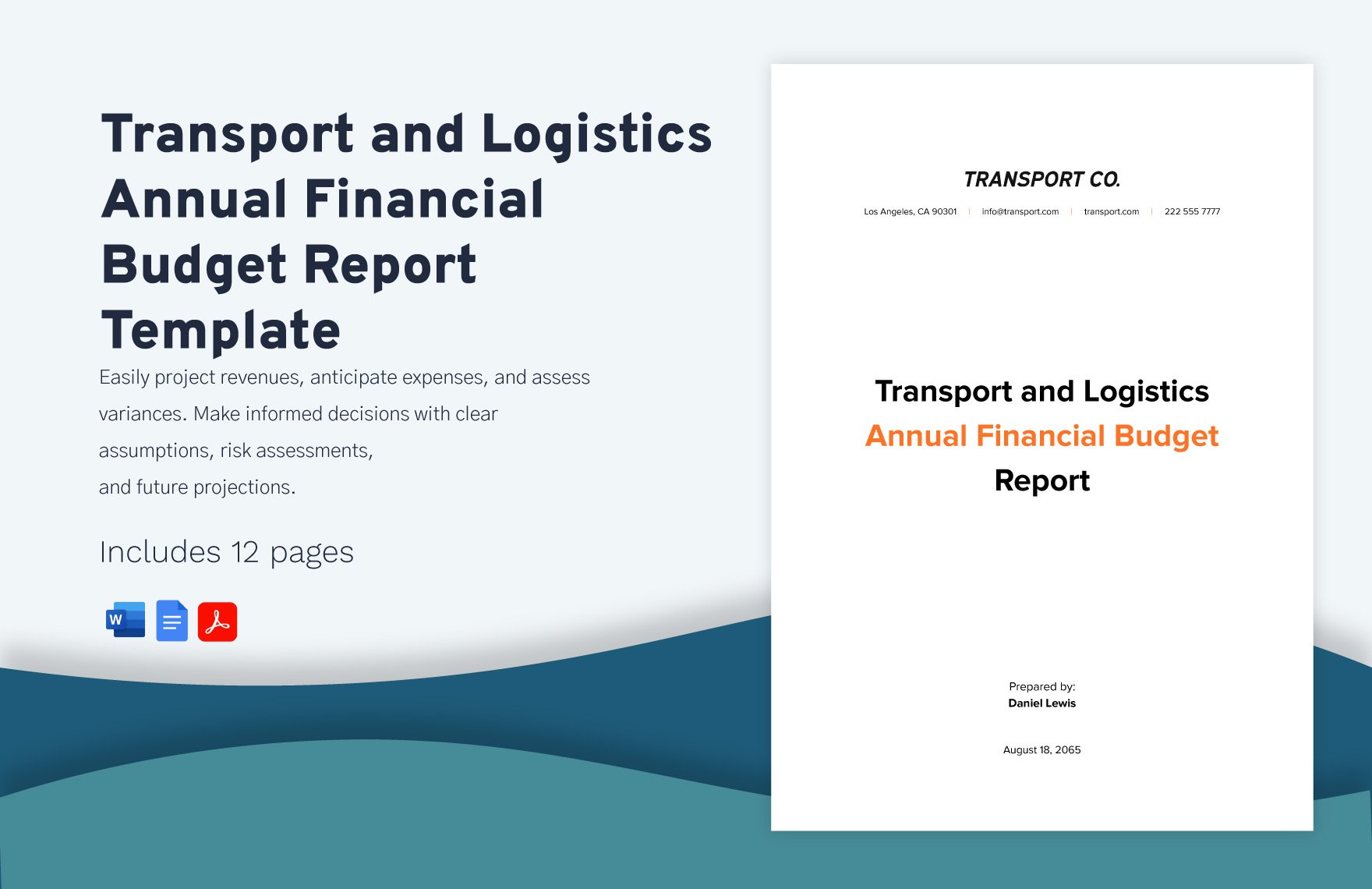 Transport and Logistics Annual Financial Budget Report Template