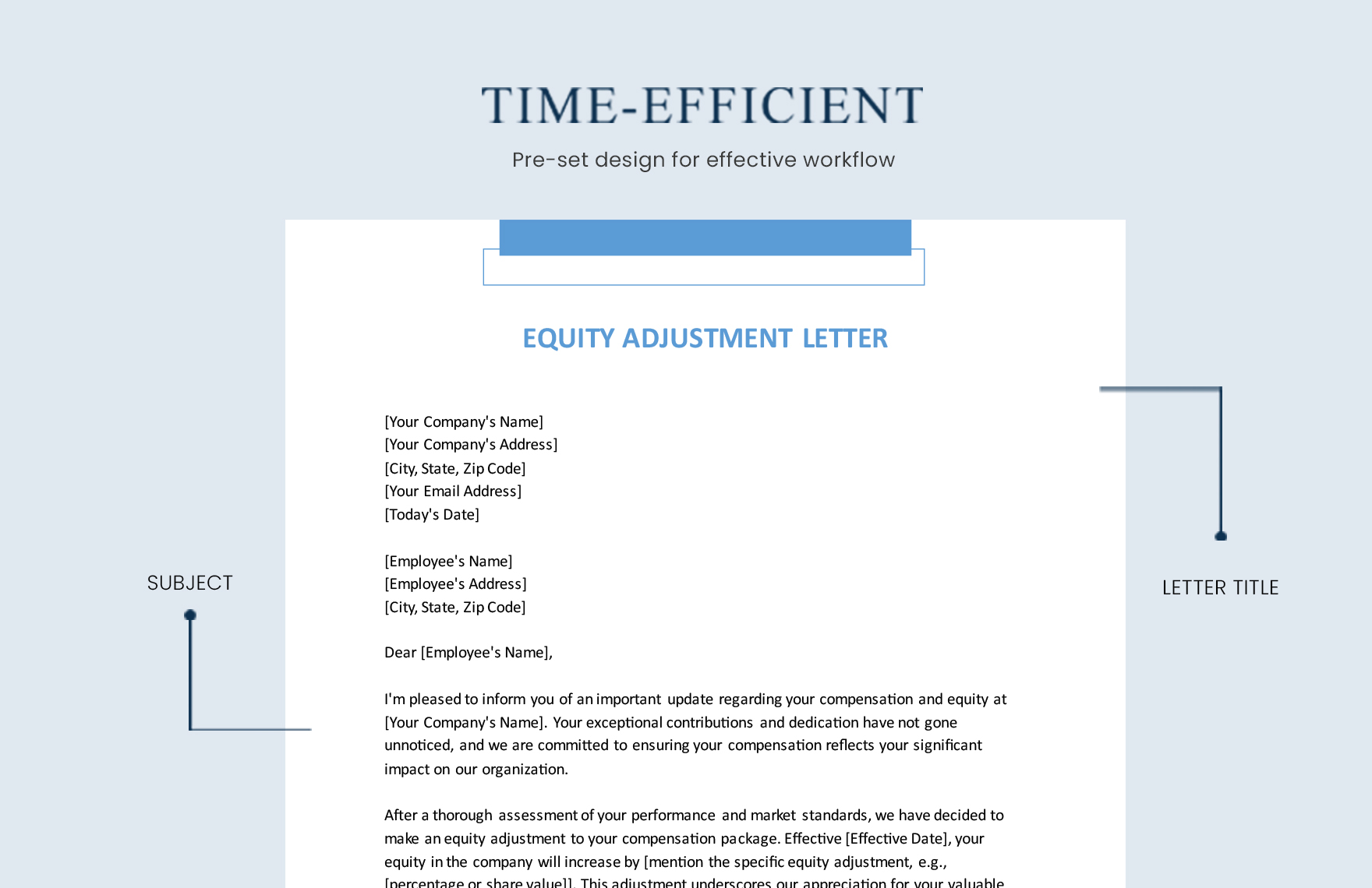 Equity Adjustment Letter