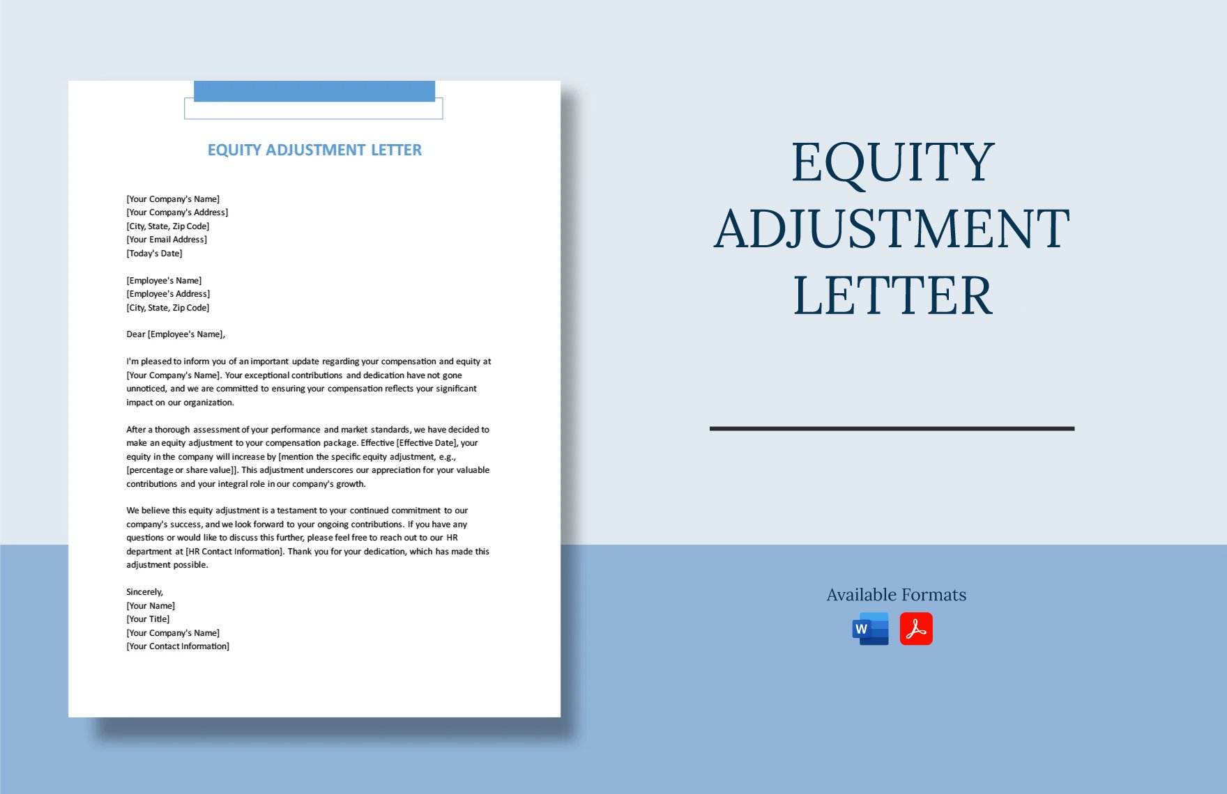Equity Adjustment Letter in Word, PDF