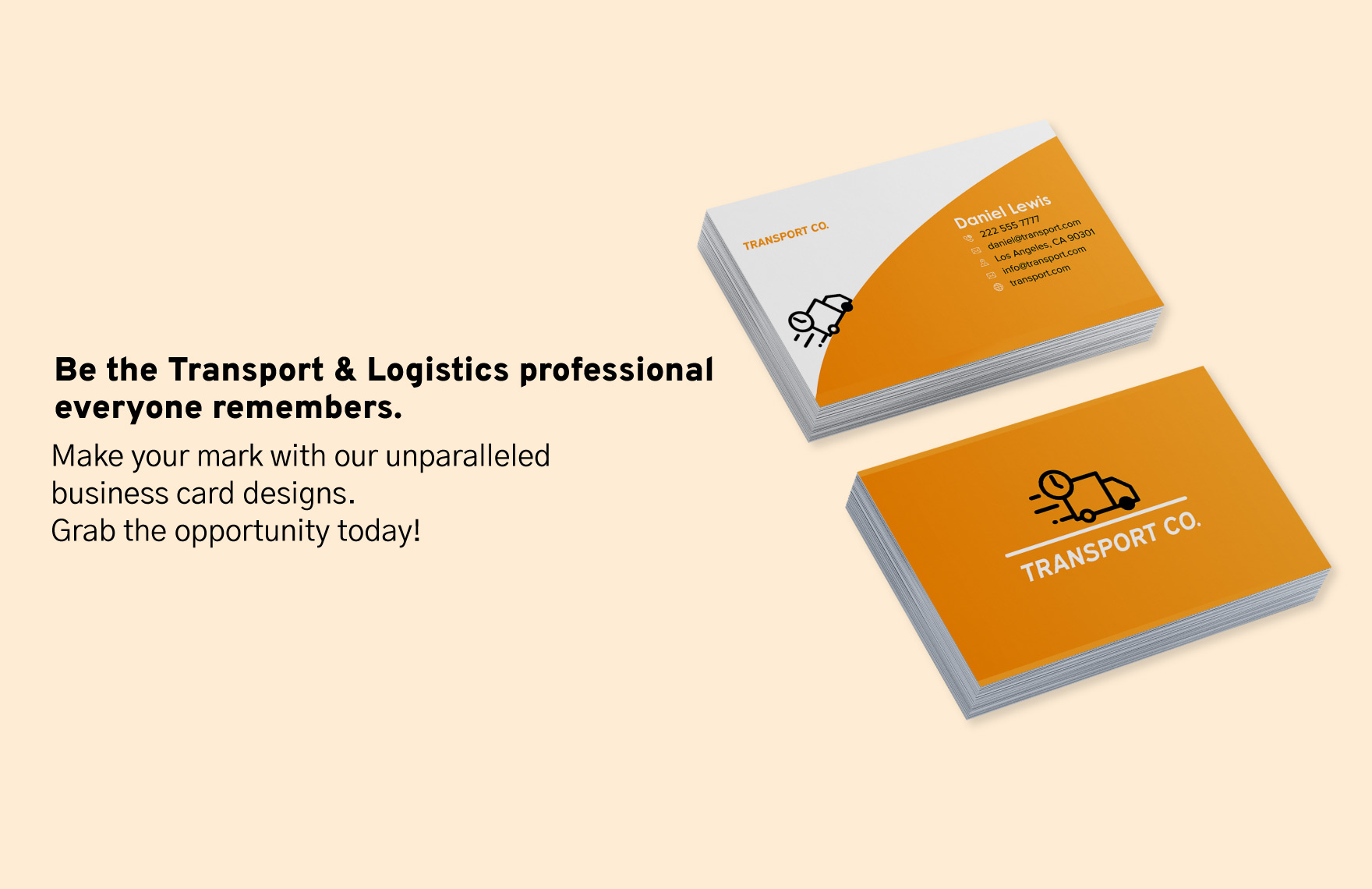 Transport and Logistics Express Parcel Delivery Card Template