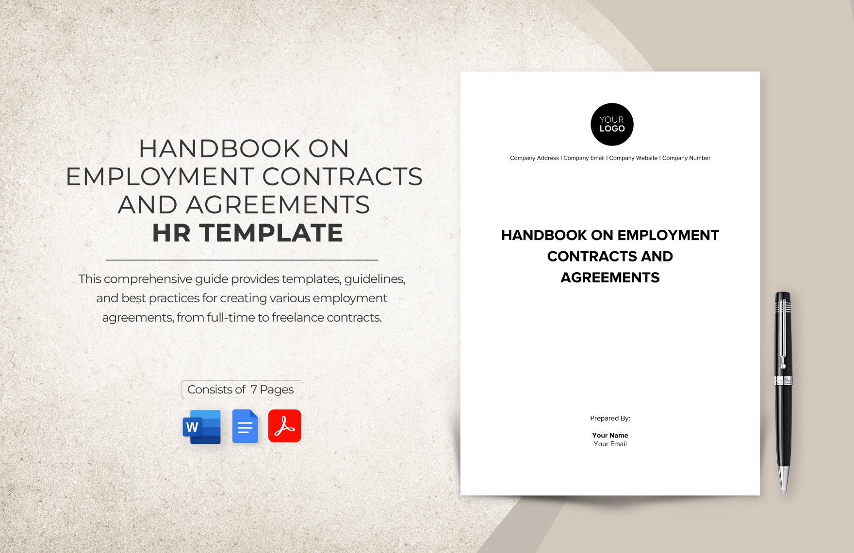Handbook on Employment Contracts and Agreements HR Template