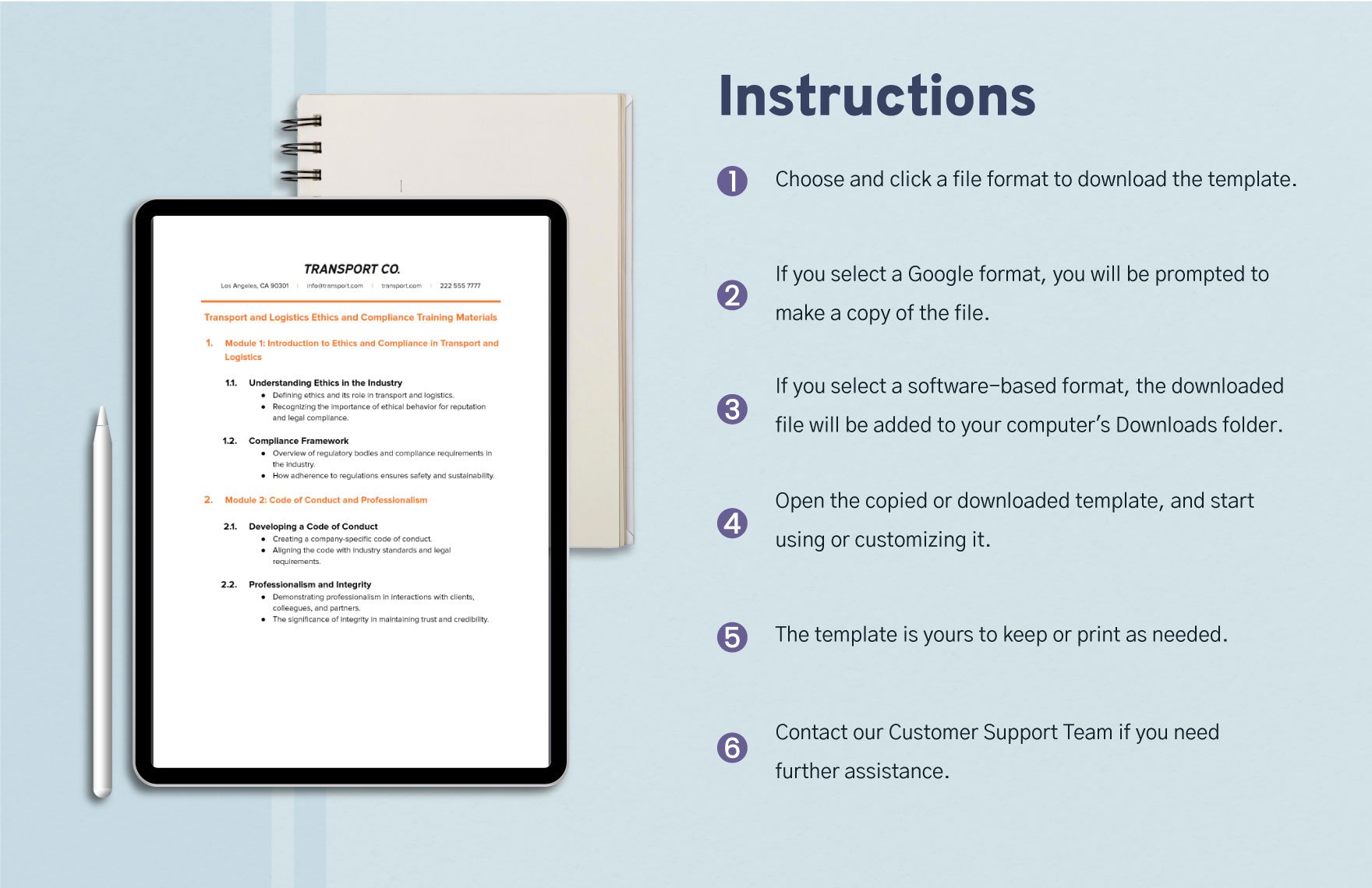 Transport and Logistics Ethics and Compliance Training Materials Template