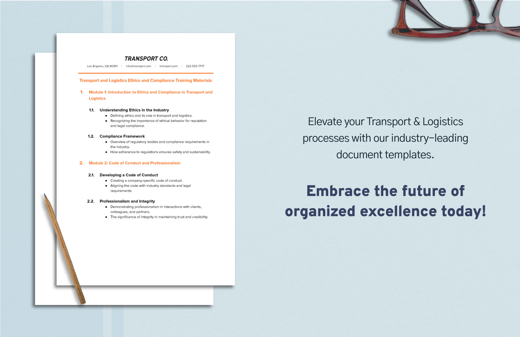 Transport and Logistics Ethics and Compliance Training Materials Template