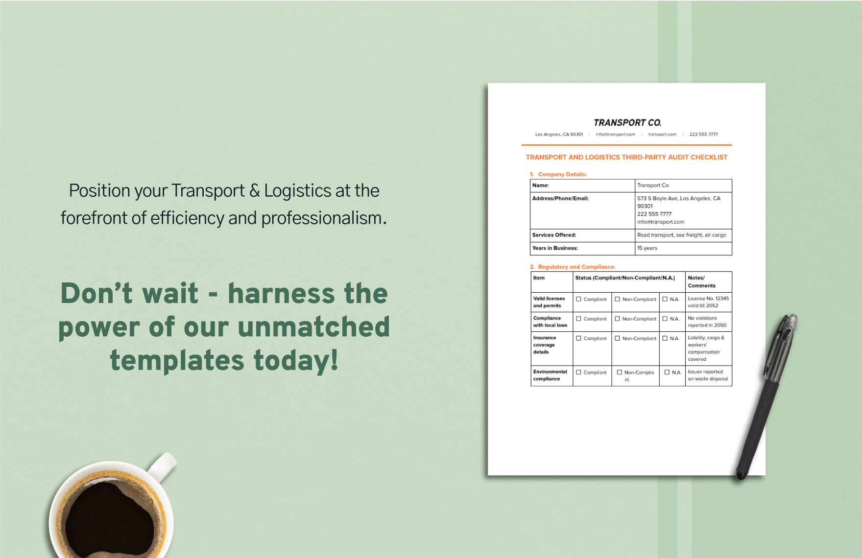 Transport and Logistics Notice of Force Majeure Template