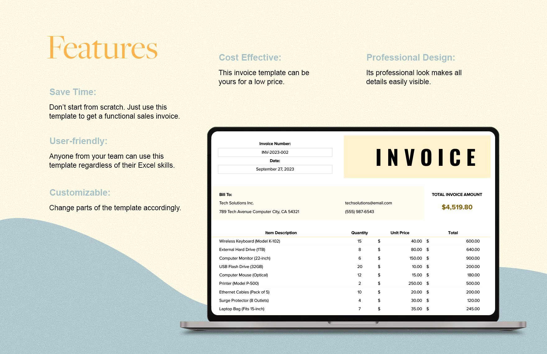 Printable Downloadable Invoice Template