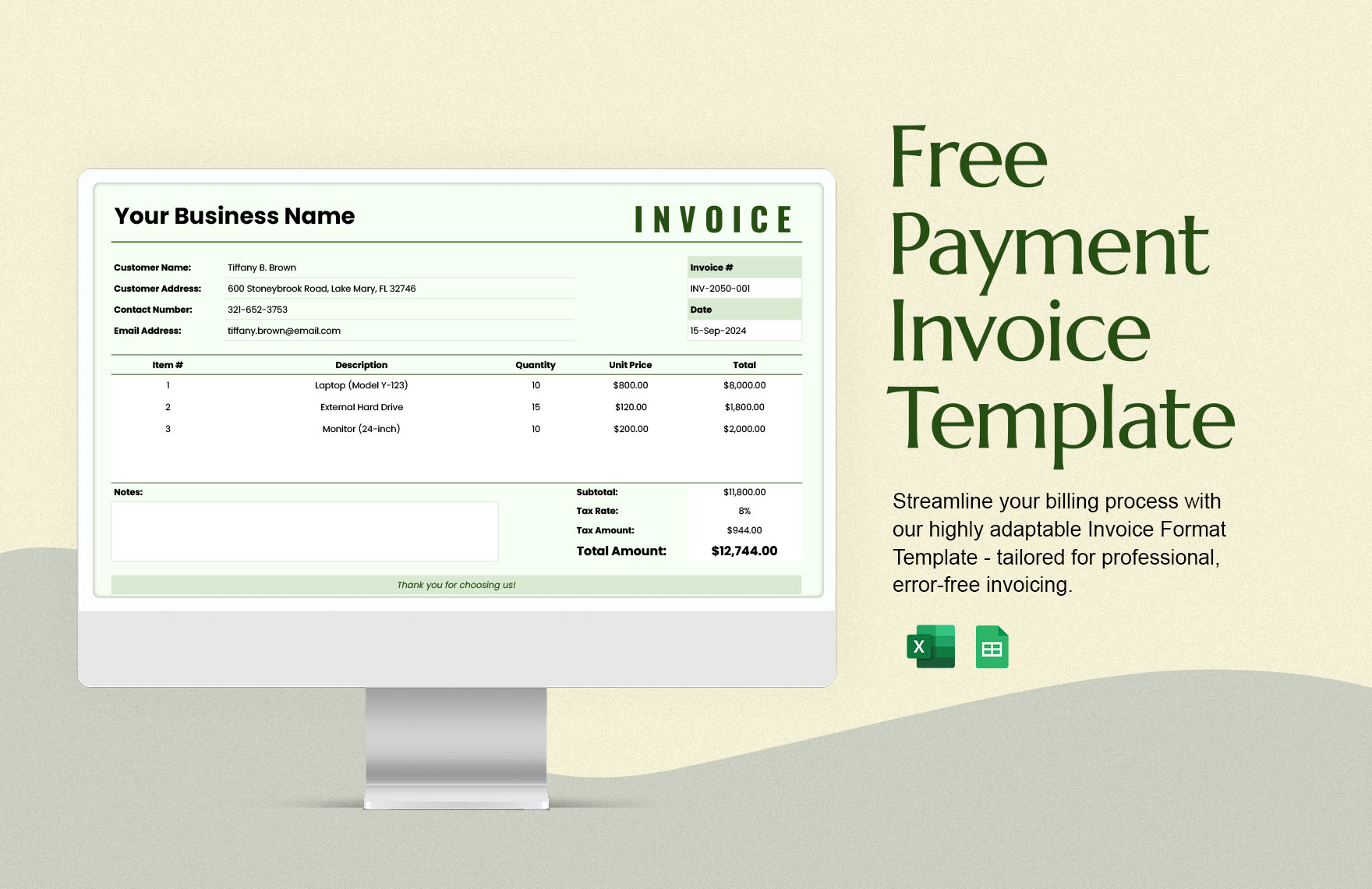 Invoice Format Template