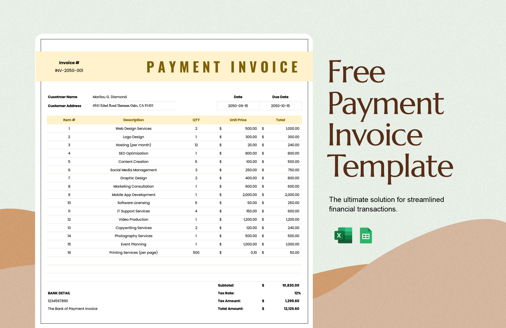 Payment Invoice Template